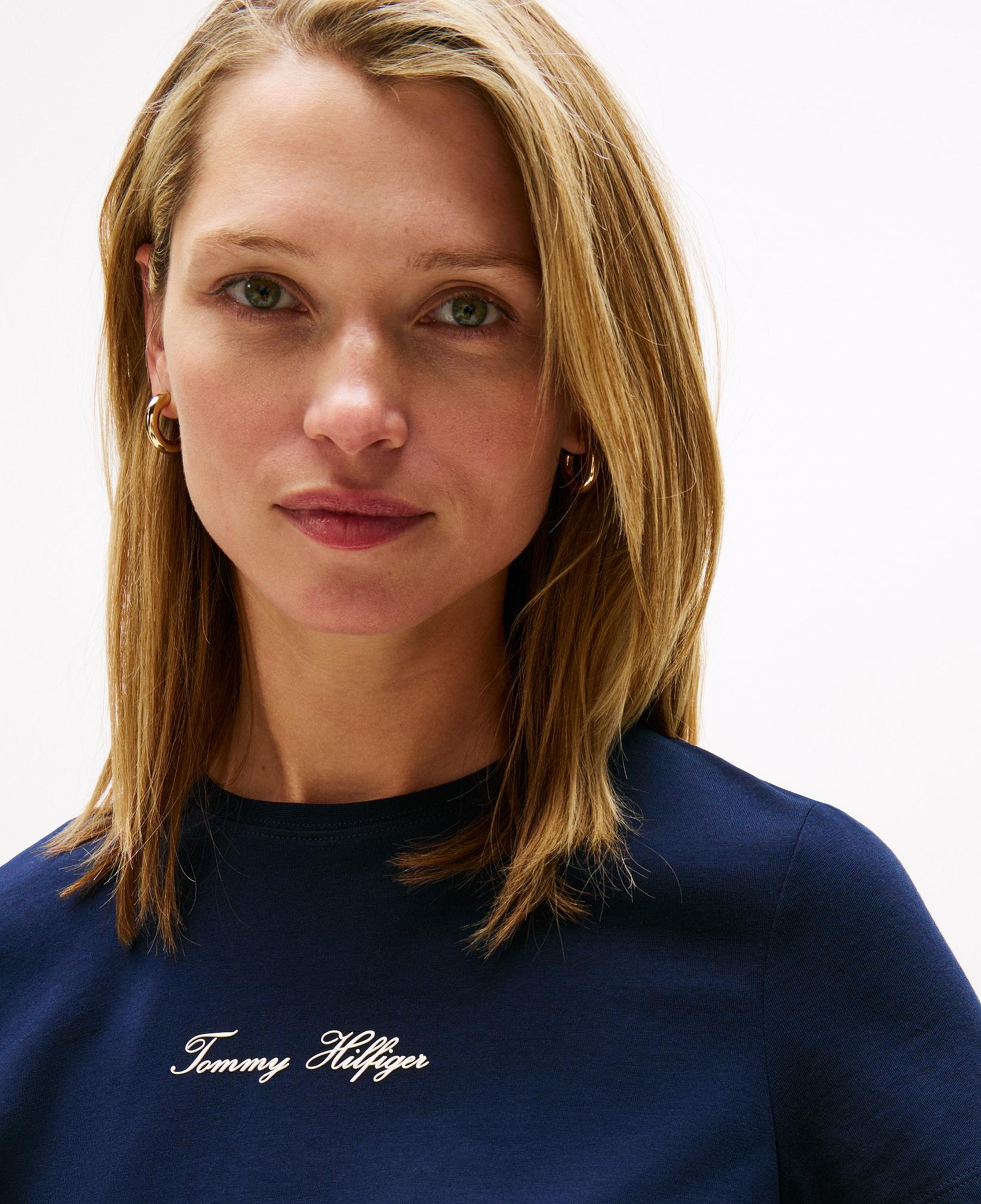 Tommy Hilfiger Classic Script Regular Kadın Lacivert T-Shirt