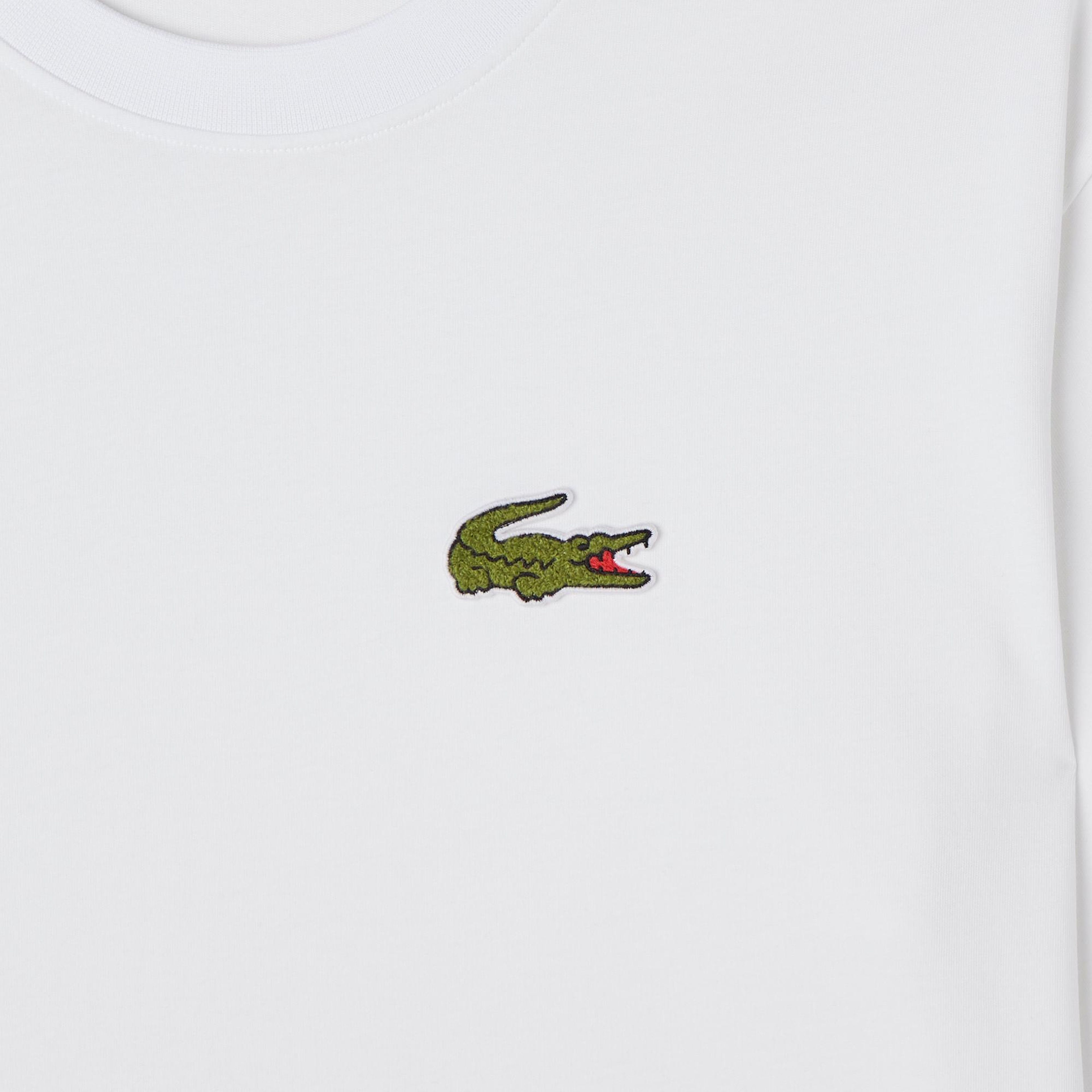 Lacoste Unisex Loose Fit Bisiklet Yaka Beyaz T-Shirt