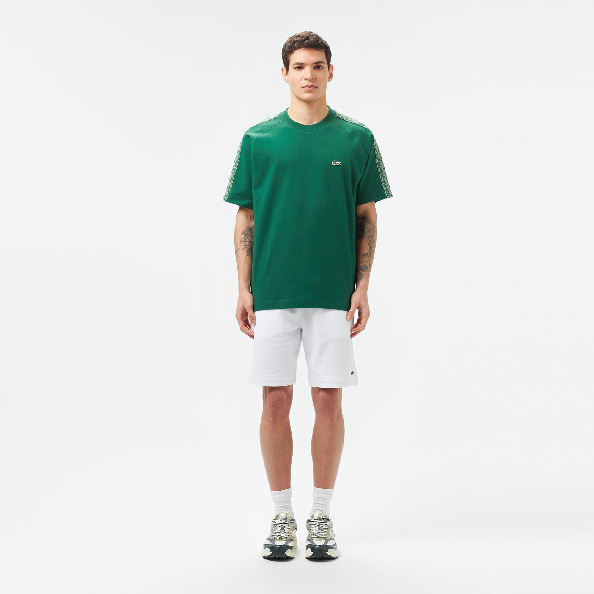 Lacoste Erkek Oversize Fit Bisiklet Yaka Baskılı Koyu Yeşil T-Shirt