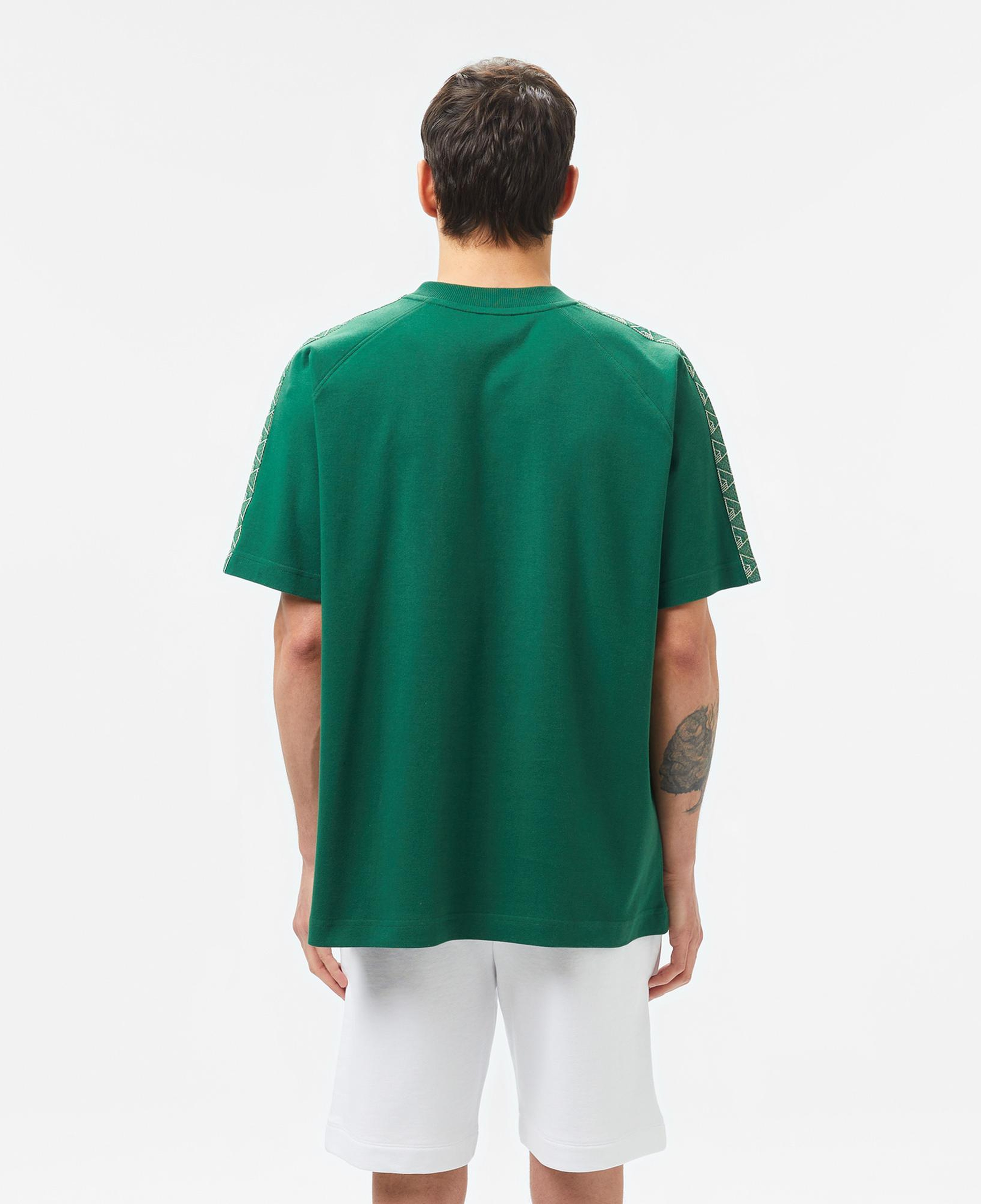 Lacoste Erkek Oversize Fit Bisiklet Yaka Baskılı Koyu Yeşil T-Shirt