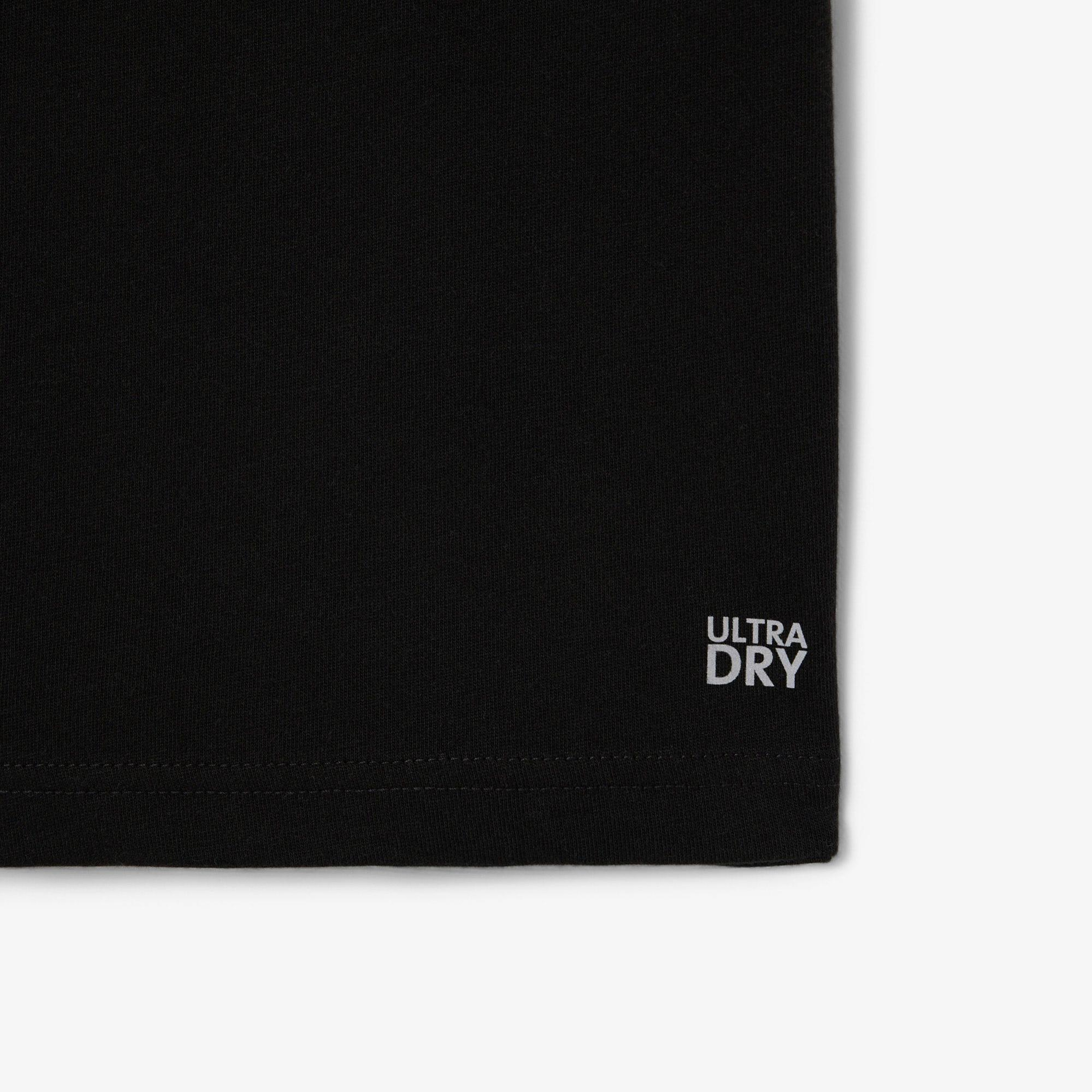 Lacoste Erkek Çocuk Bisiklet Yaka Baskılı Siyah T-Shirt