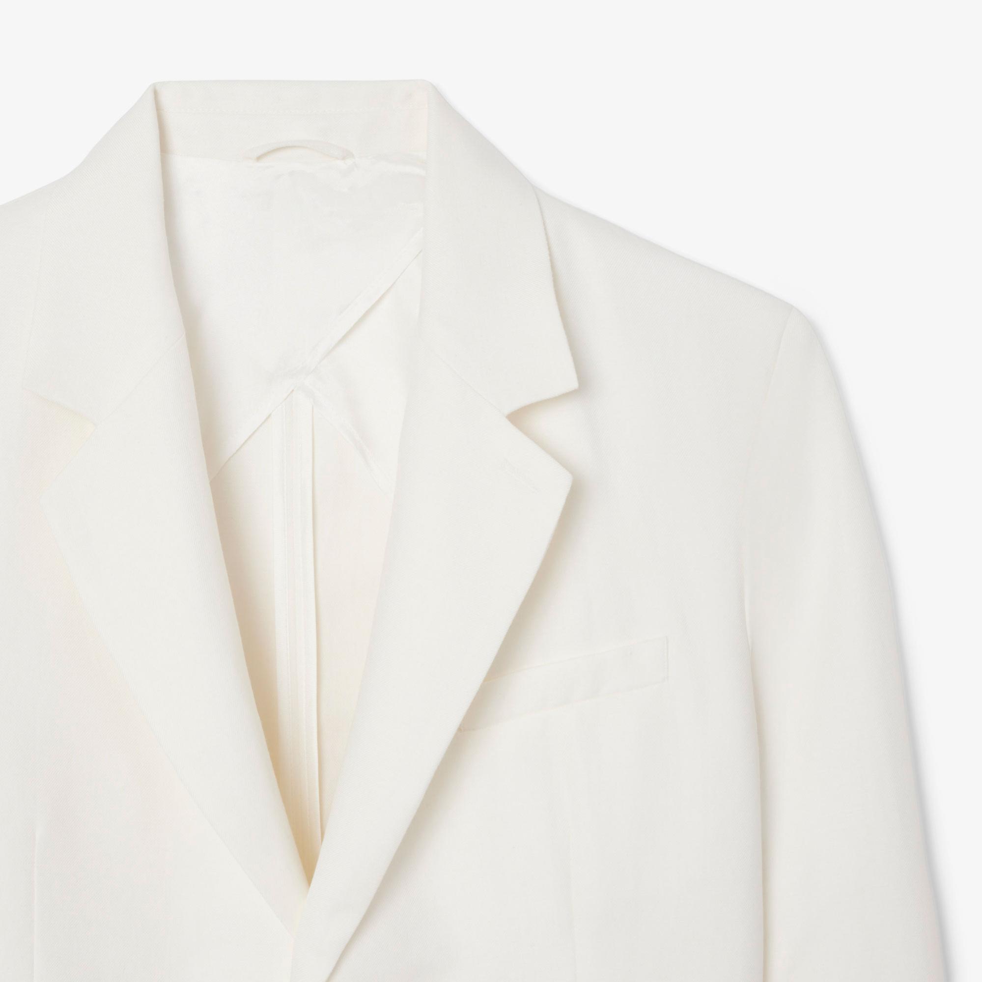 Lacoste Erkek Regular Fit Keten Beyaz Ceket