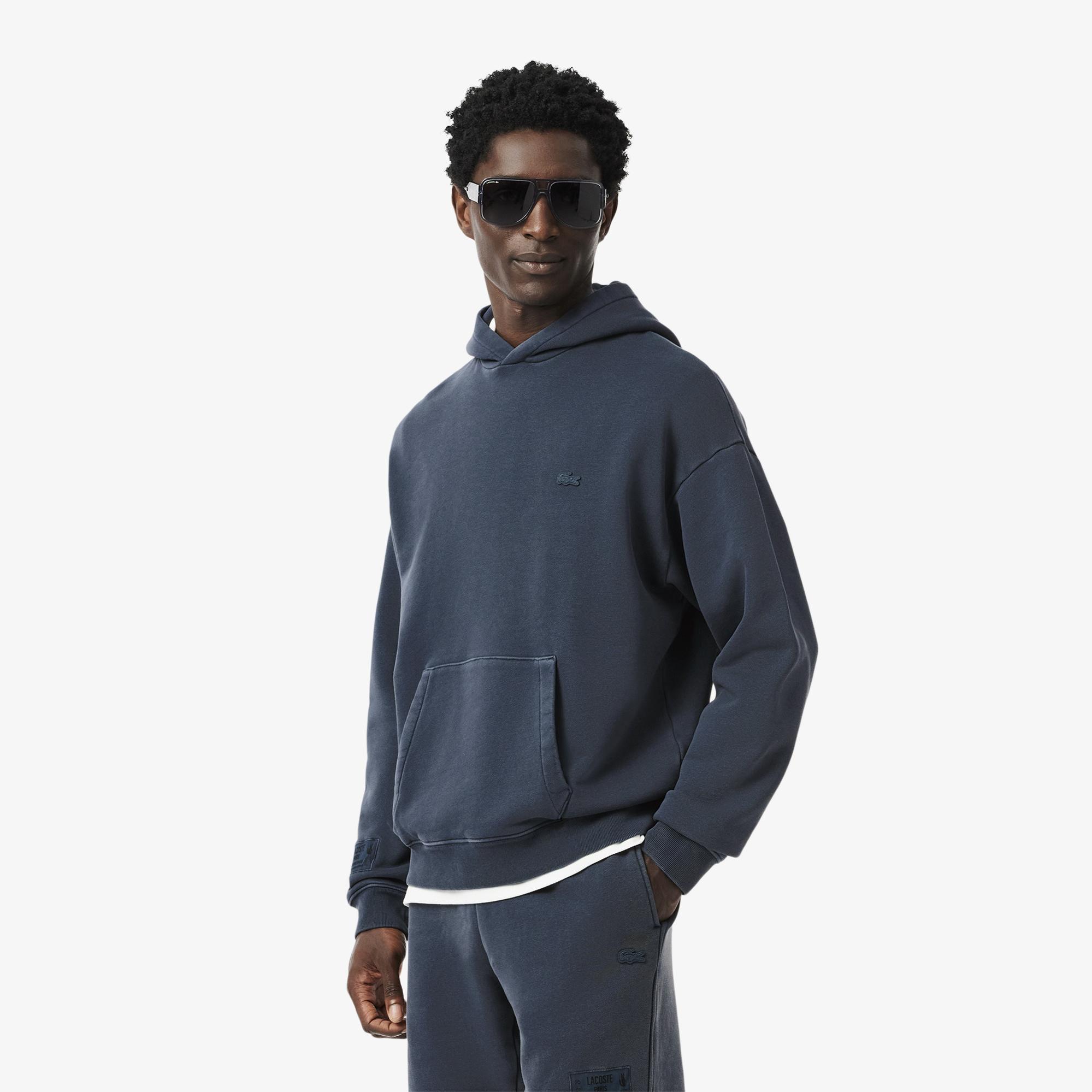 Lacoste Erkek Loose Fit Kapüşonlu Lacivert Sweatshirt