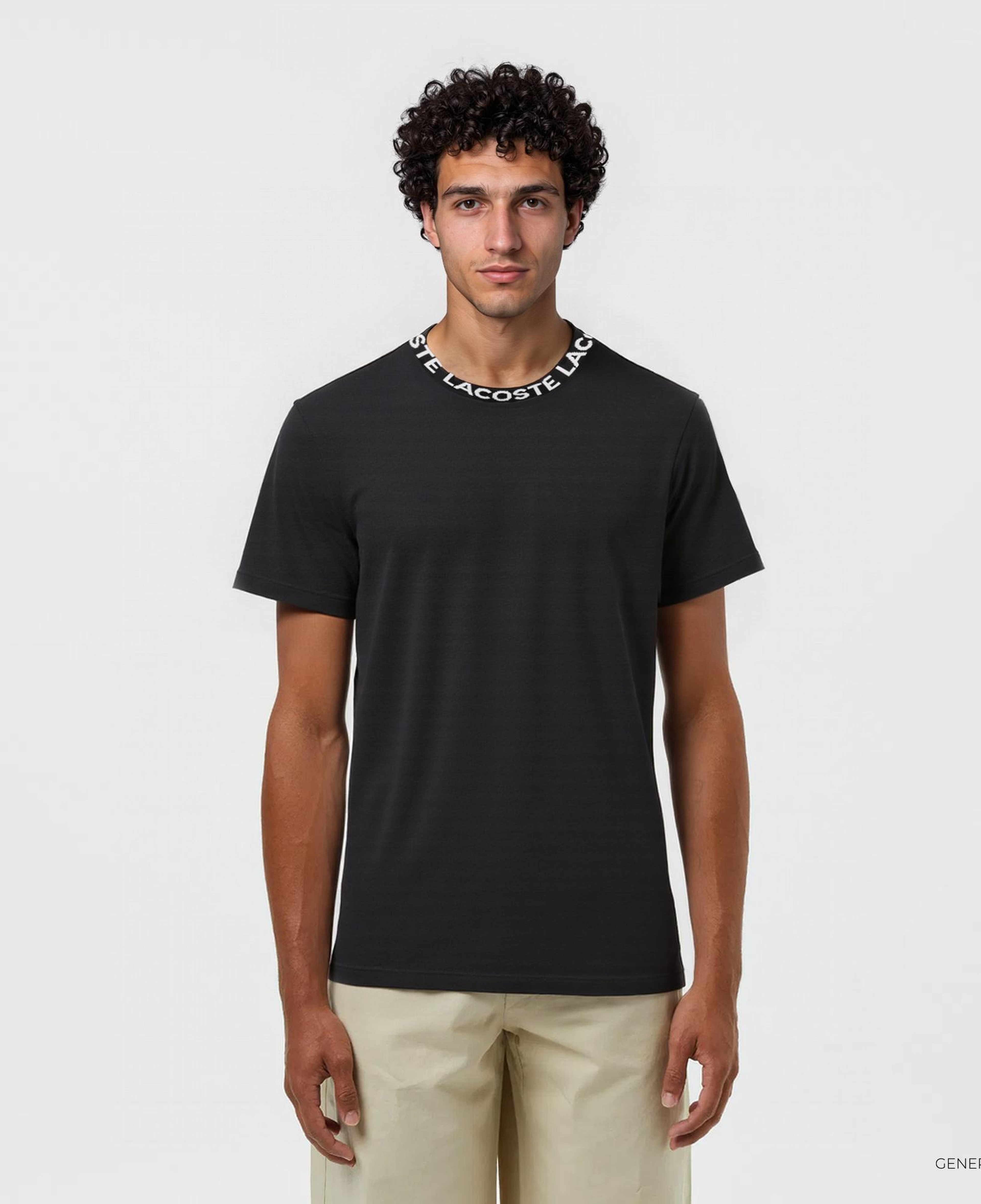 Lacoste Erkek Regular Fit Bisiklet Yaka Siyah T-Shirt