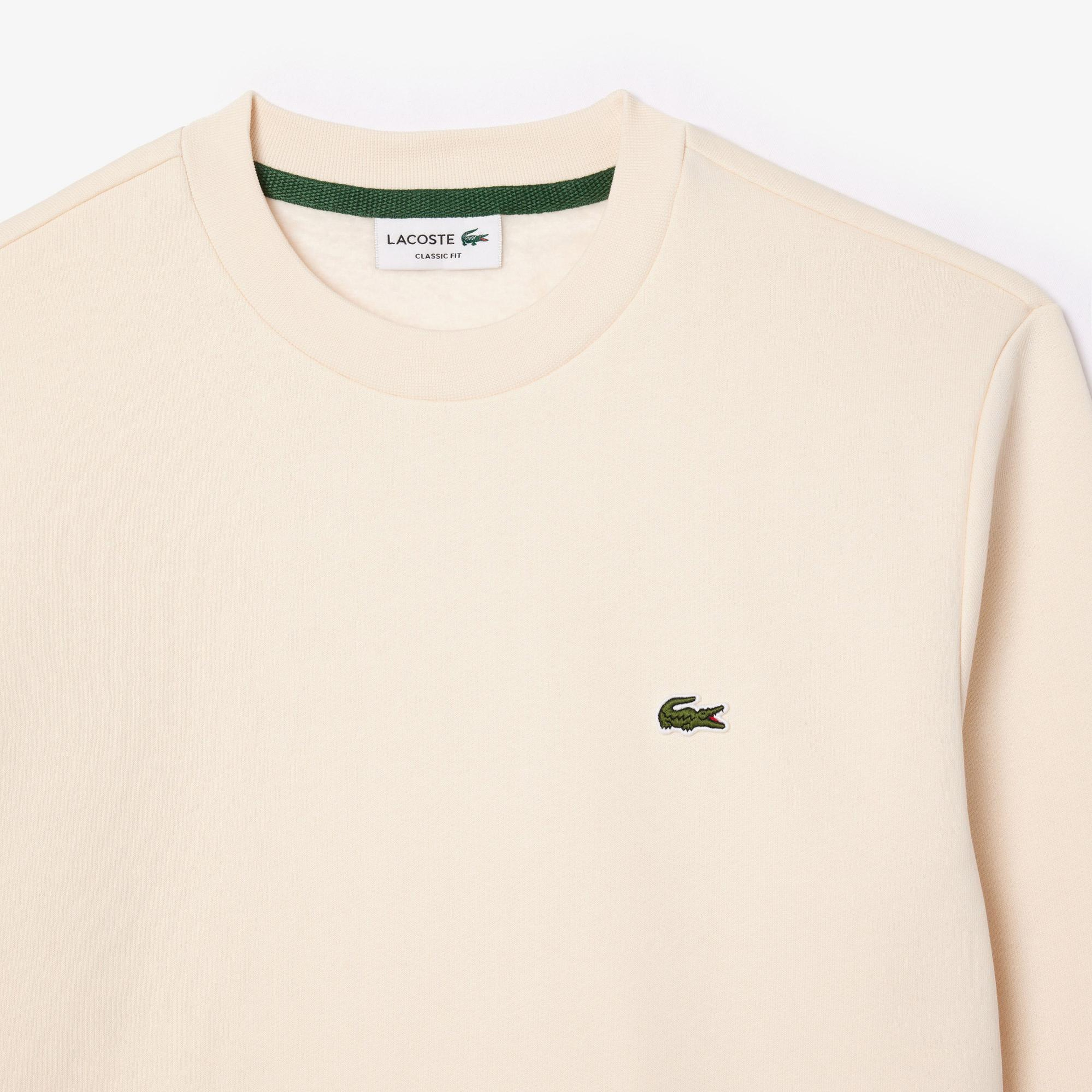 Lacoste Erkek Classic Fit Bisiklet Yaka Krem Sweatshirt
