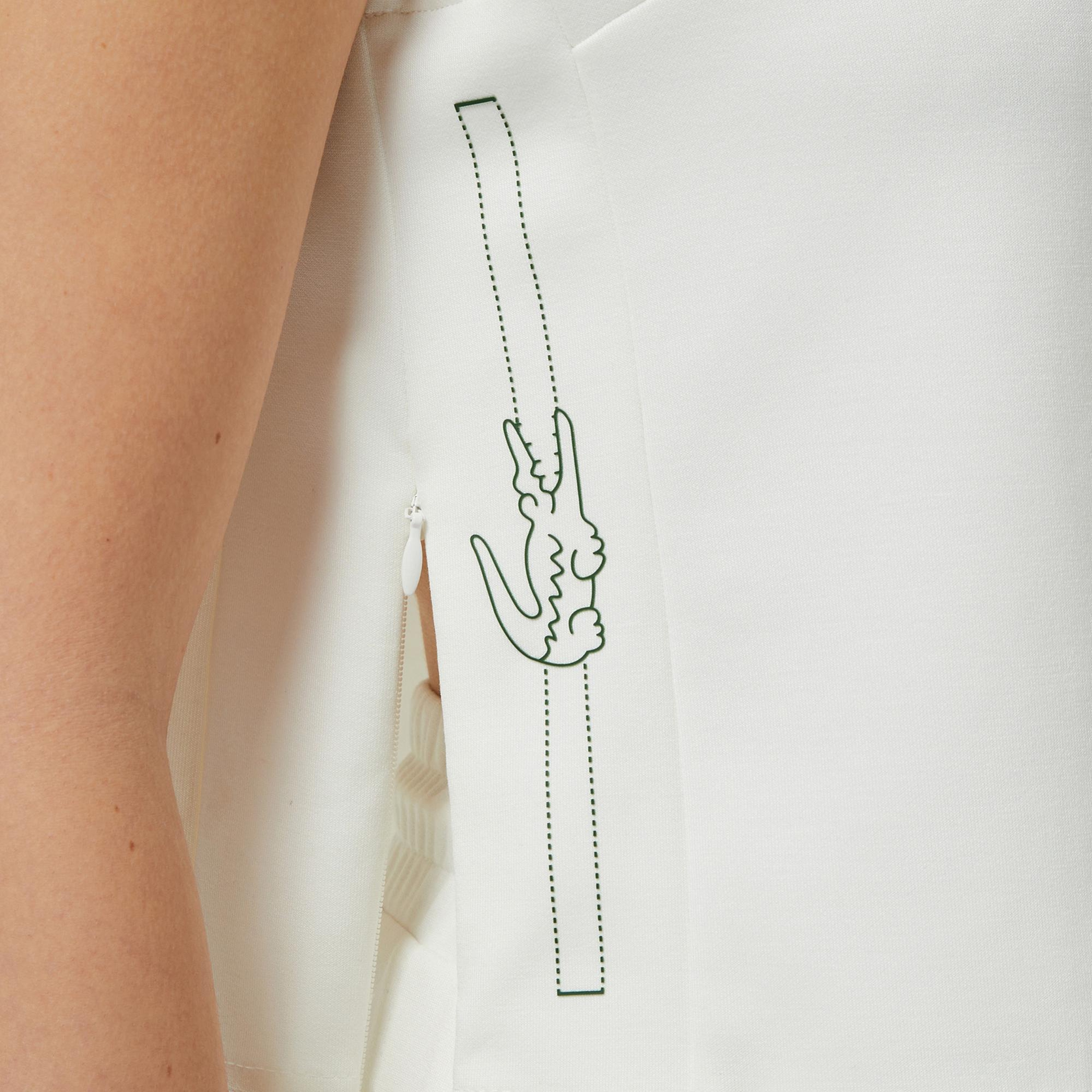 Lacoste Kadın Slim Fit Kolsuz Bisiklet Yaka Beyaz T-Shirt