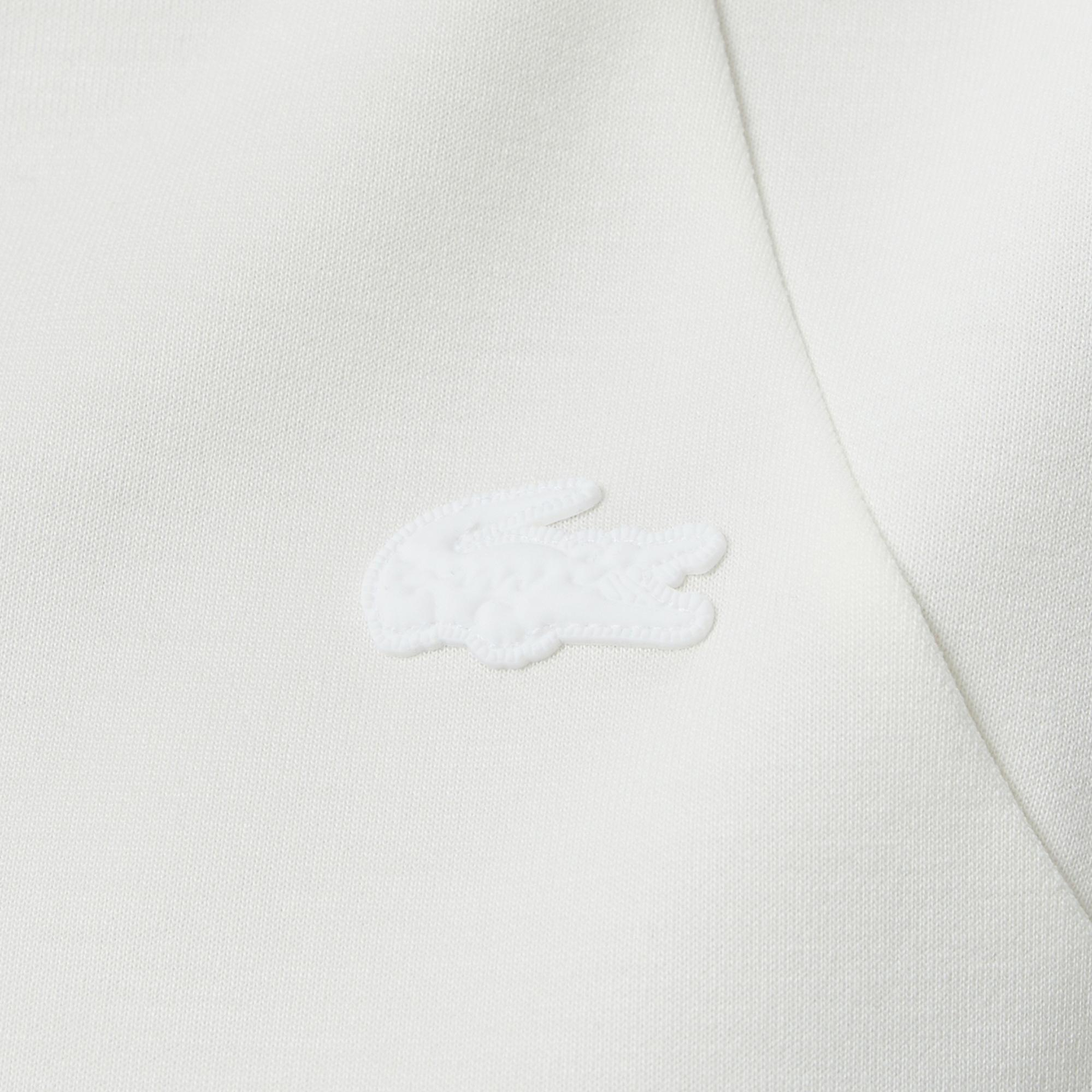 Lacoste Kadın Slim Fit Kolsuz Bisiklet Yaka Beyaz T-Shirt