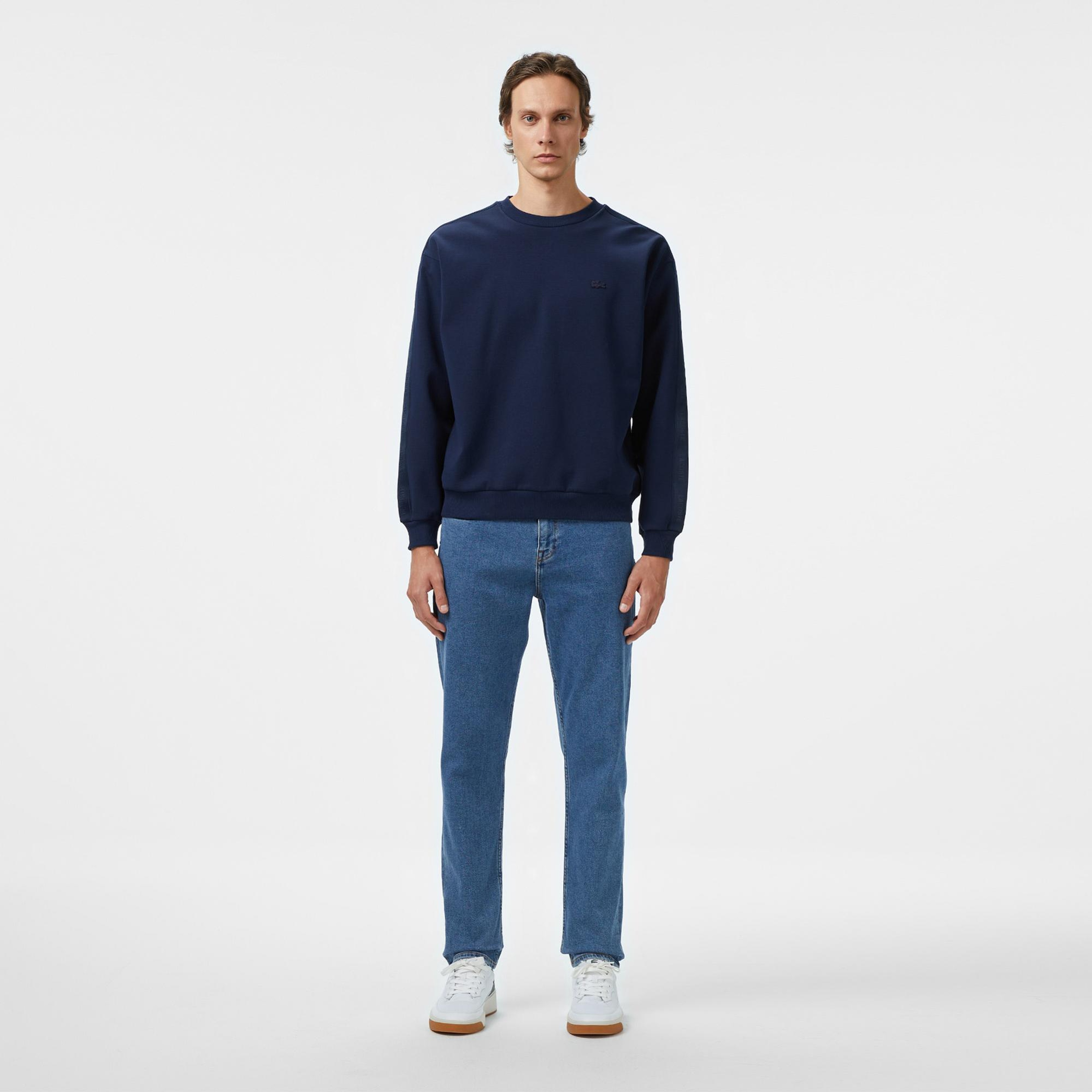 Lacoste Erkek Relaxed Fit Bisiklet Yaka Lacivert Sweatshirt