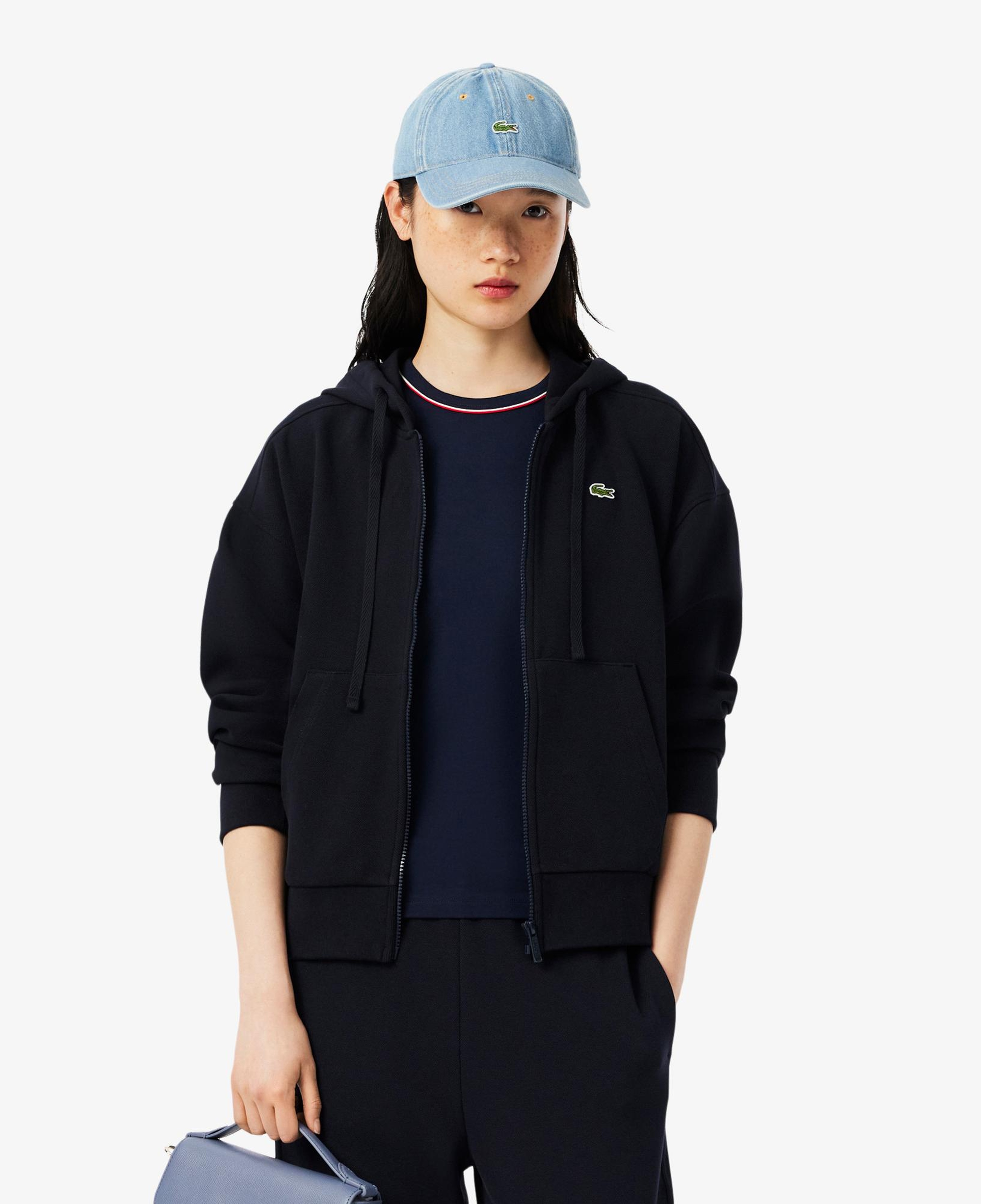 Lacoste Kadın Regular Fit Fermuarlı Lacivert Sweatshirt
