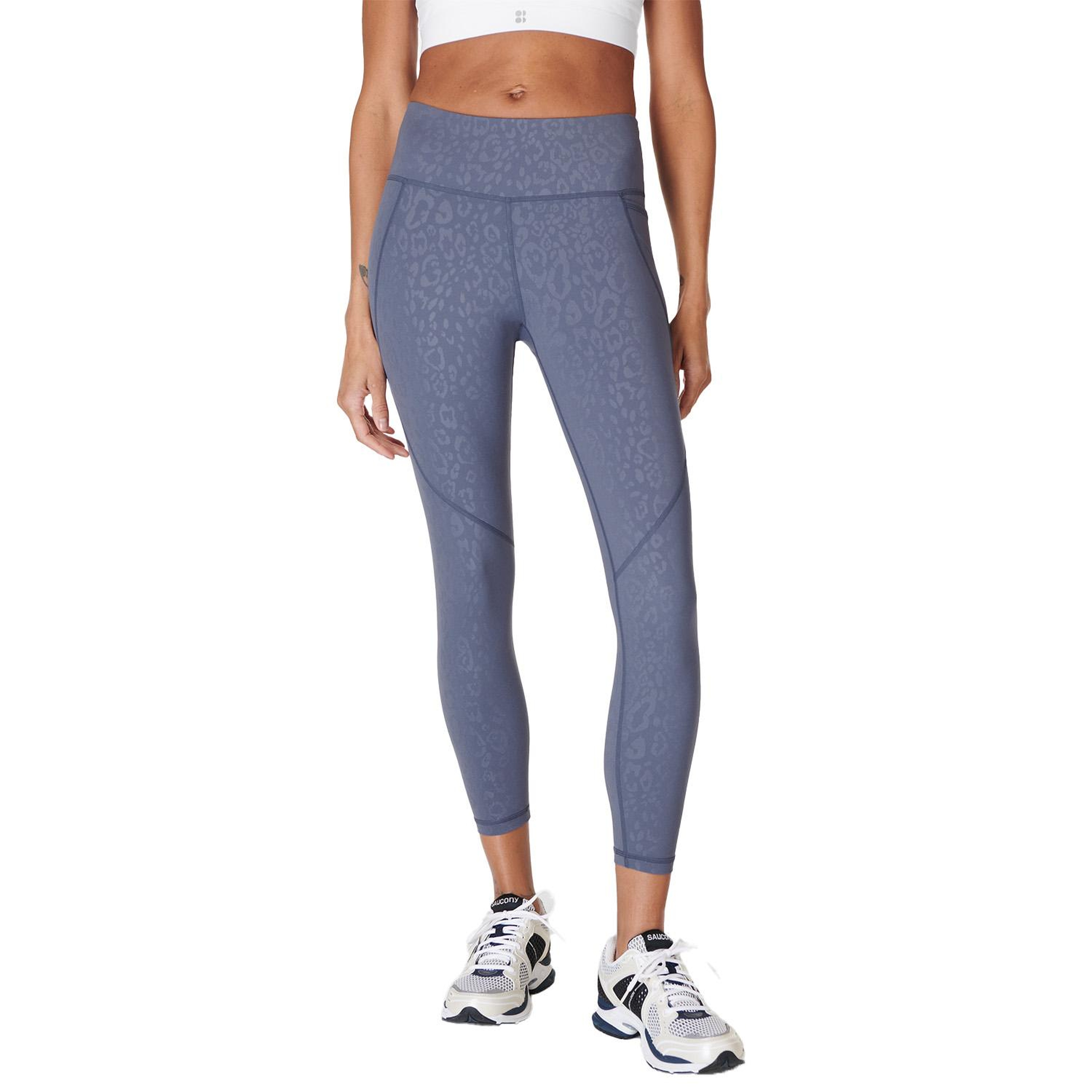 Sweaty Betty Power 7/8 Emboss Workout Legging Kadın Mavi Fitness Tayt