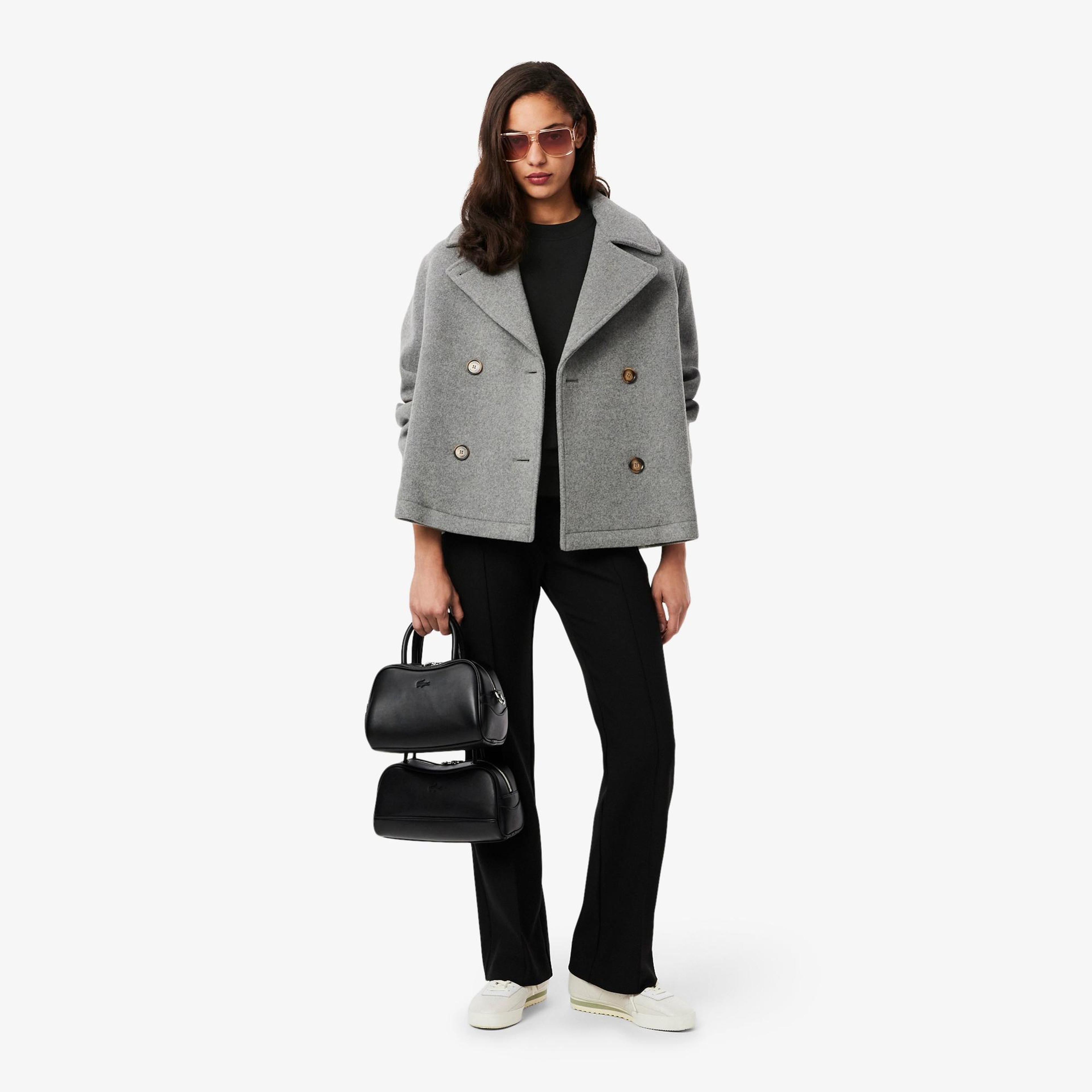 Lacoste Kadın Relaxed Fit Bisiklet Yaka Siyah Sweatshirt