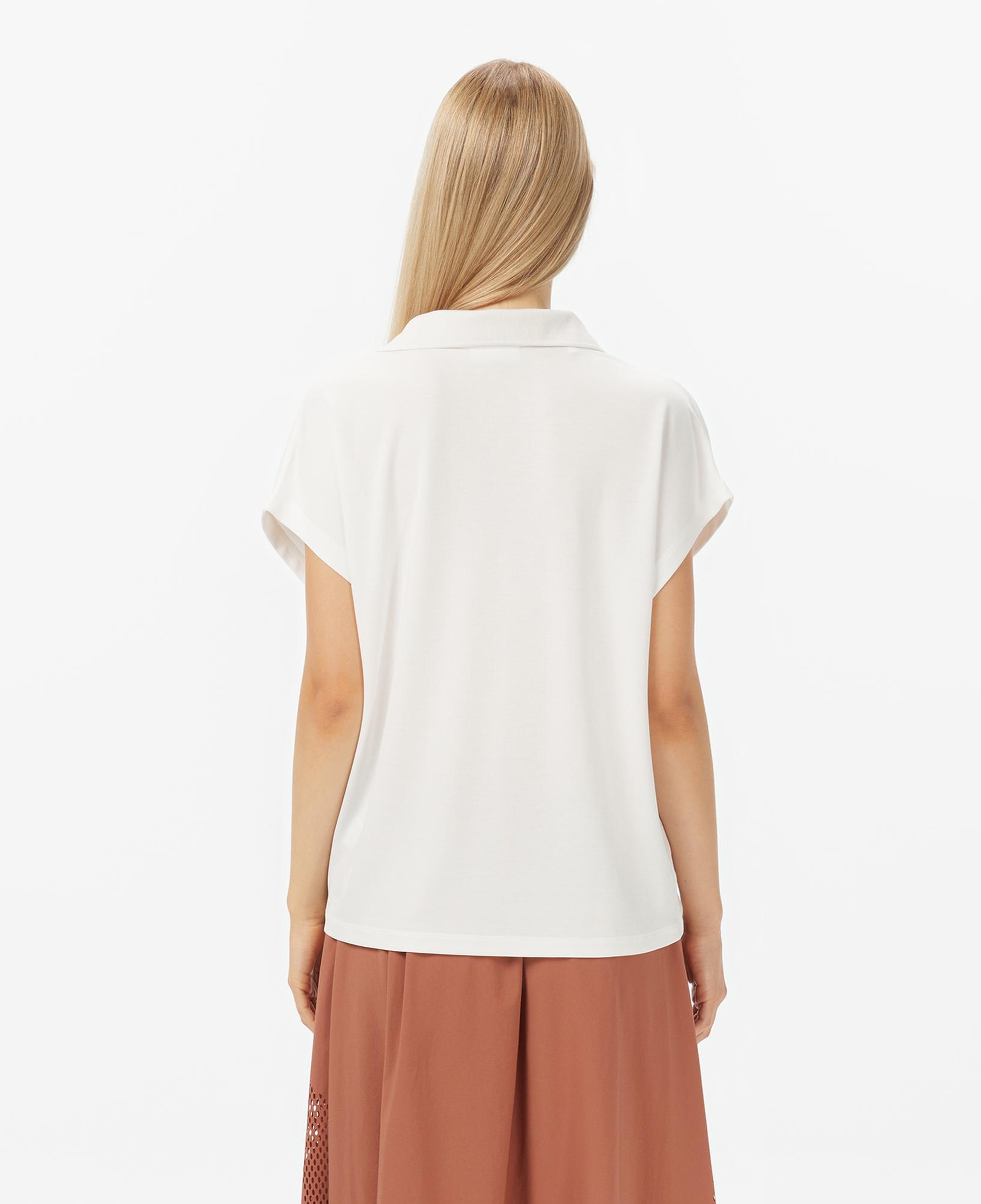 Lacoste Kadın V Yaka Beyaz T-Shirt