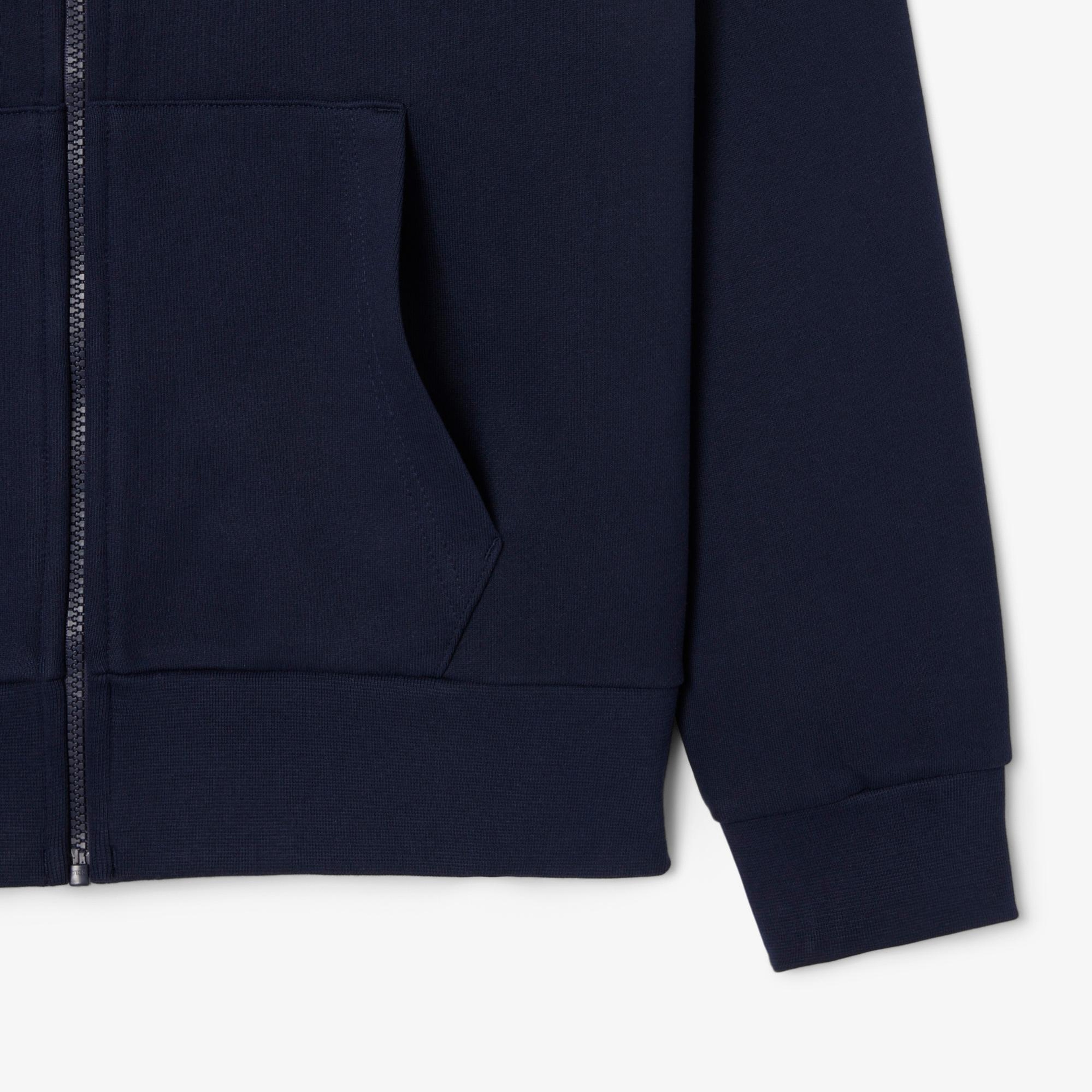 Lacoste Erkek Classic Fit Kapüşonlu Renk Bloklu Lacivert Sweatshirt