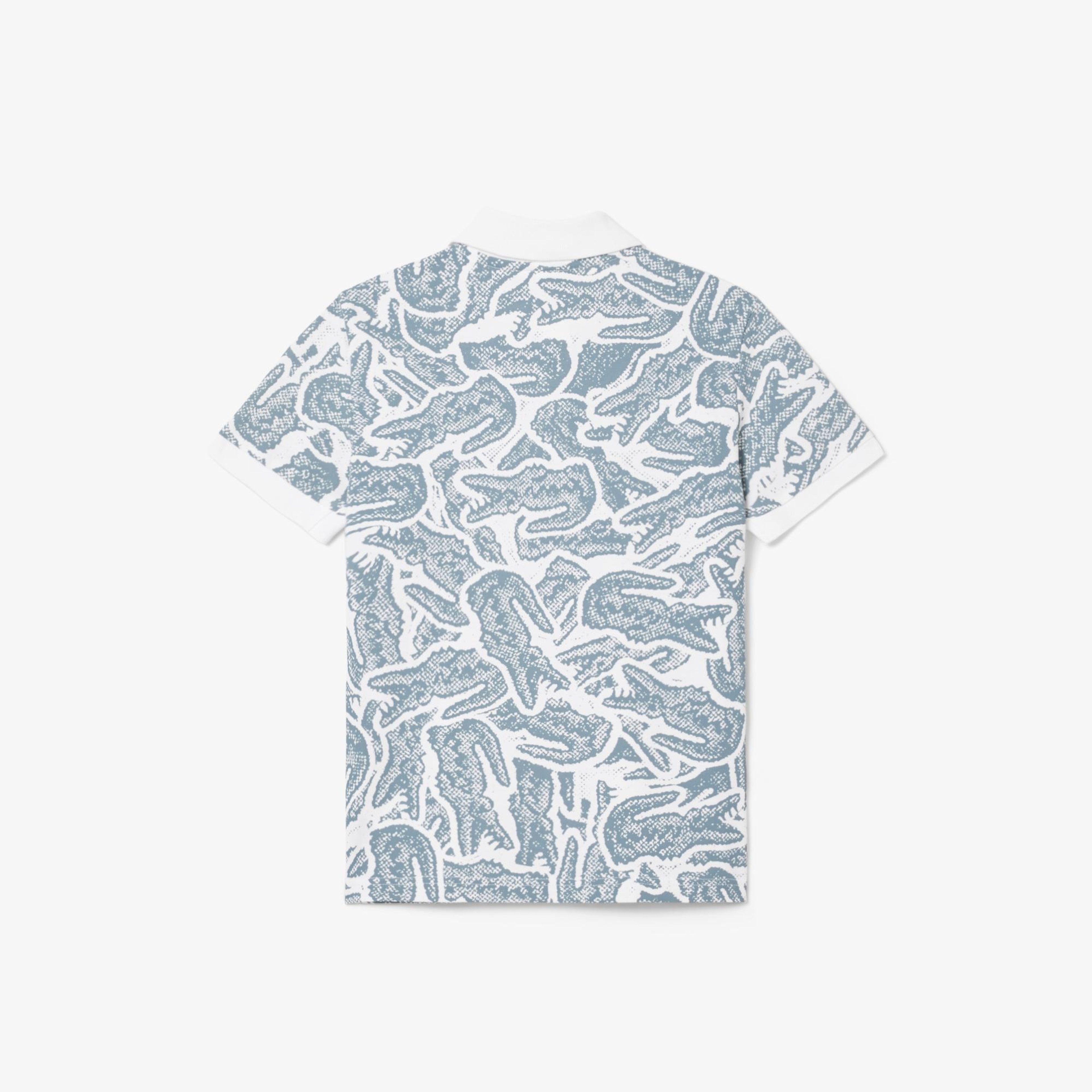 Lacoste Çocuk Baskılı Mavi Polo