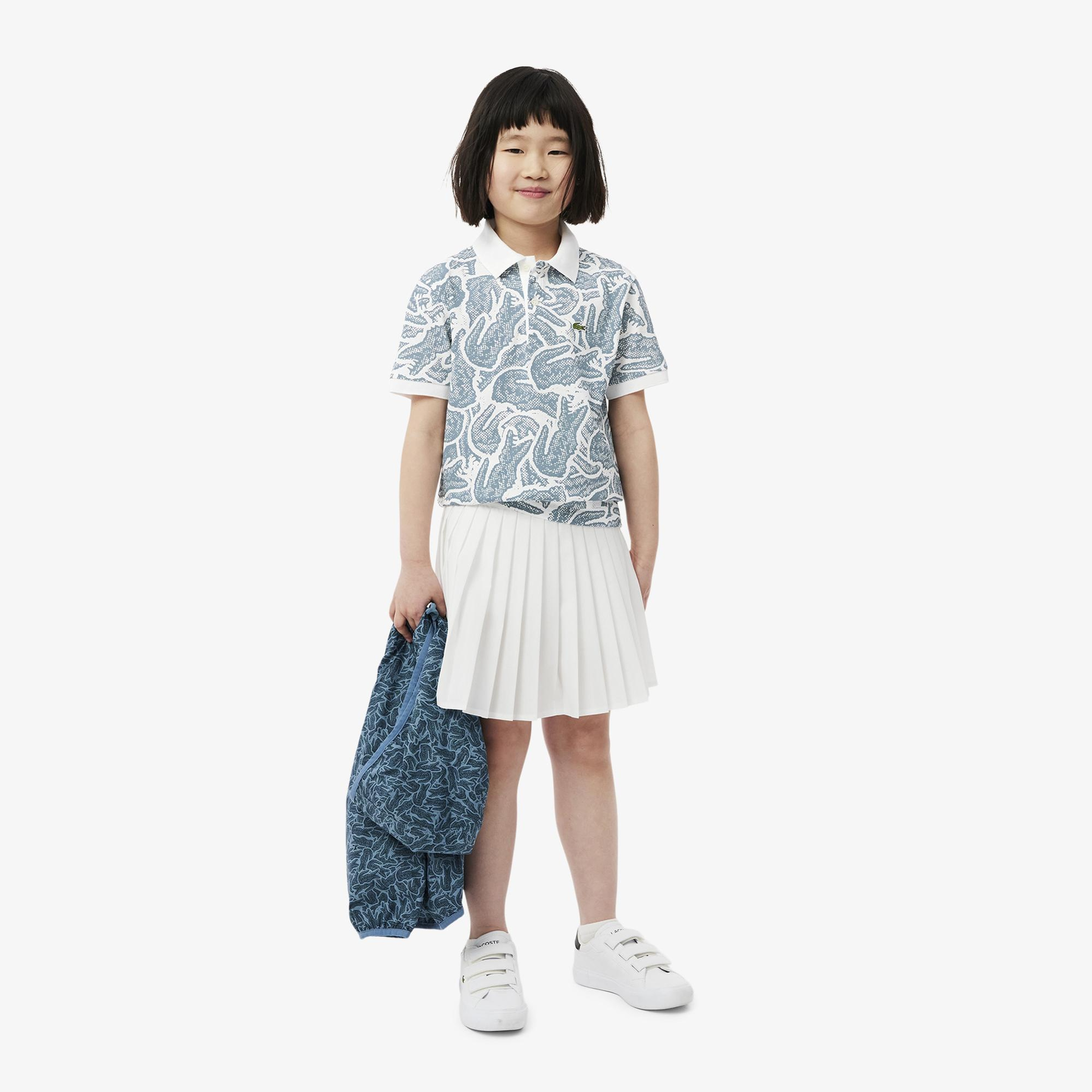 Lacoste Çocuk Baskılı Mavi Polo