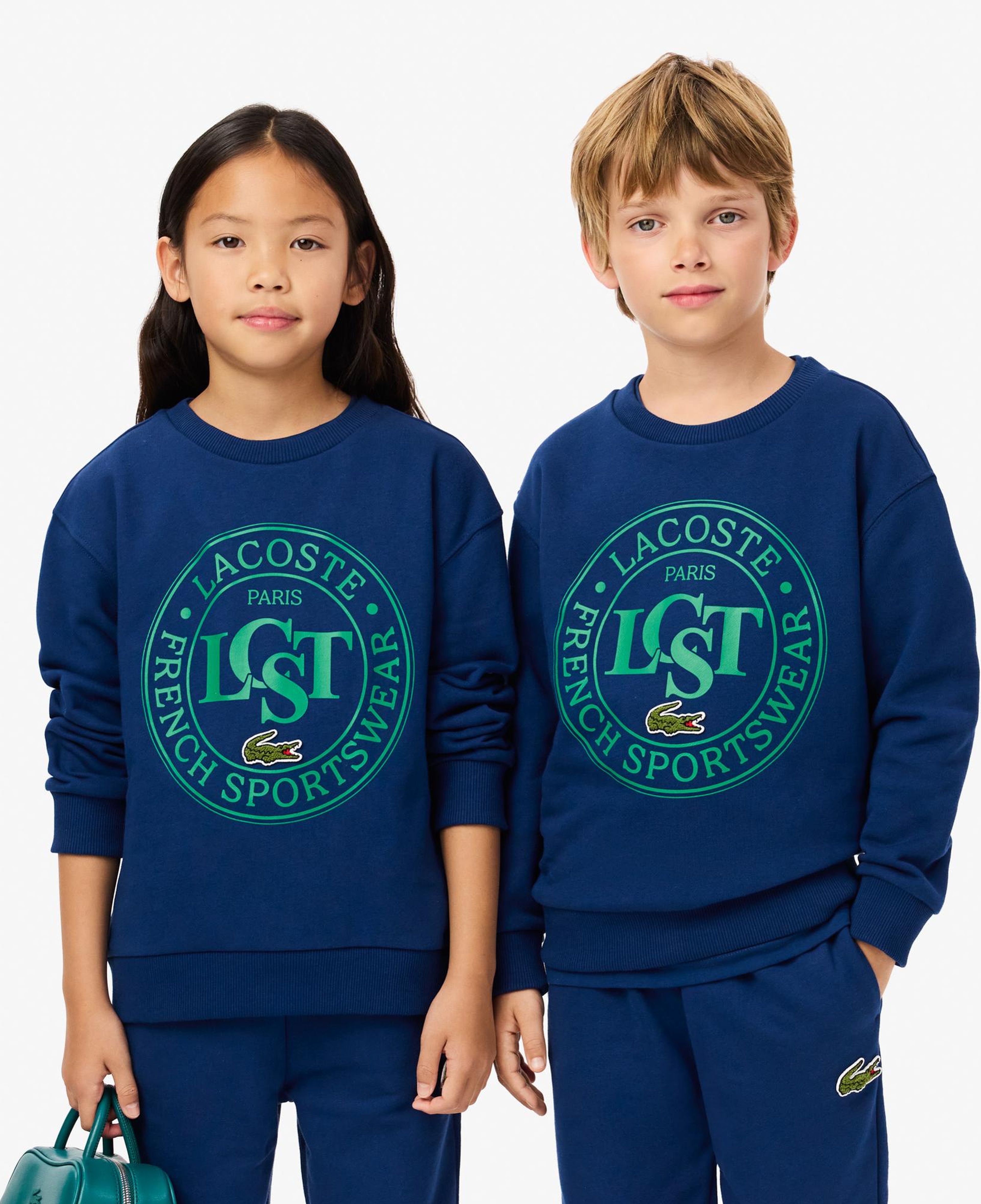 Lacoste Çocuk Bisiket Yaka Baskılı Lacivert Sweatshirt