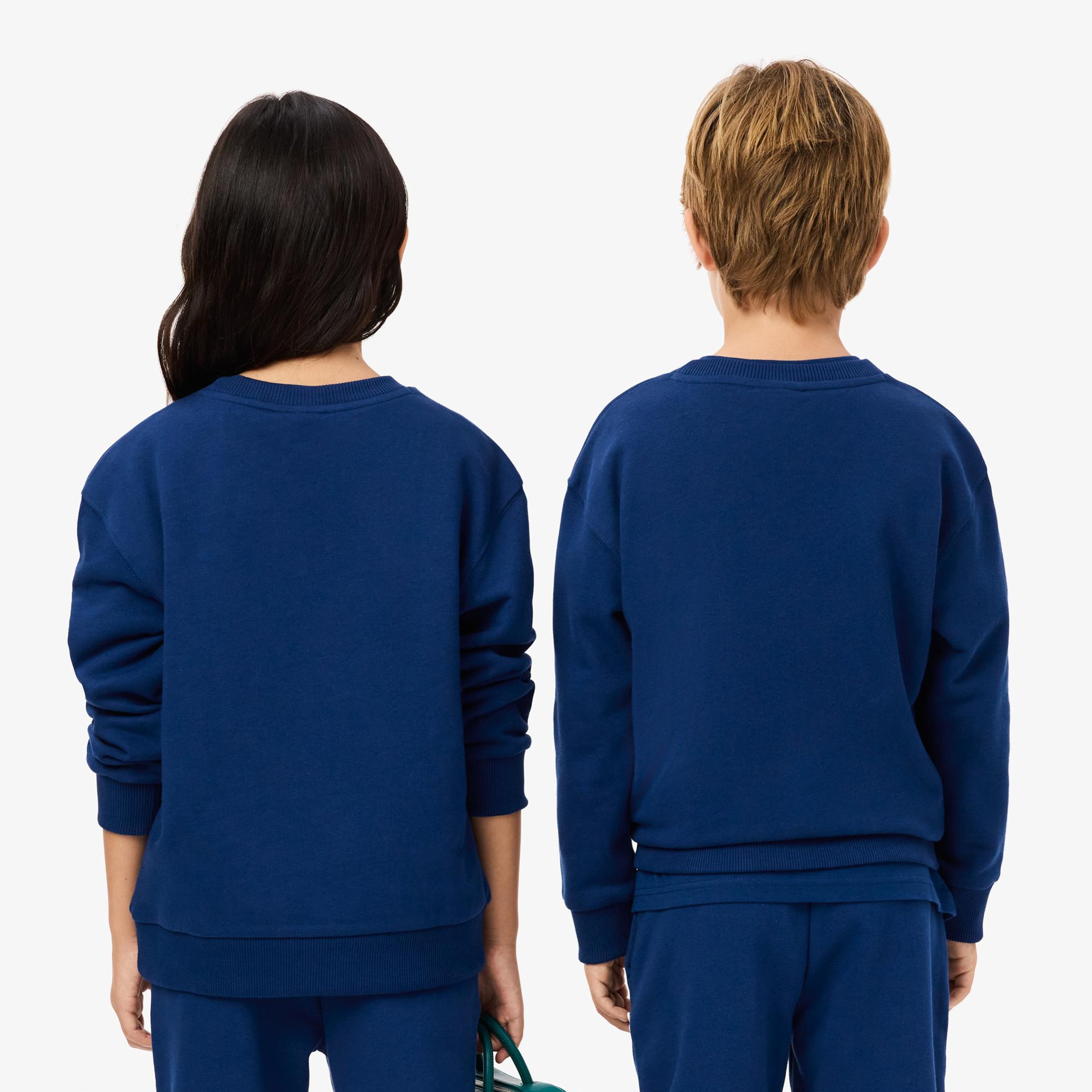 Lacoste Çocuk Bisiket Yaka Baskılı Lacivert Sweatshirt