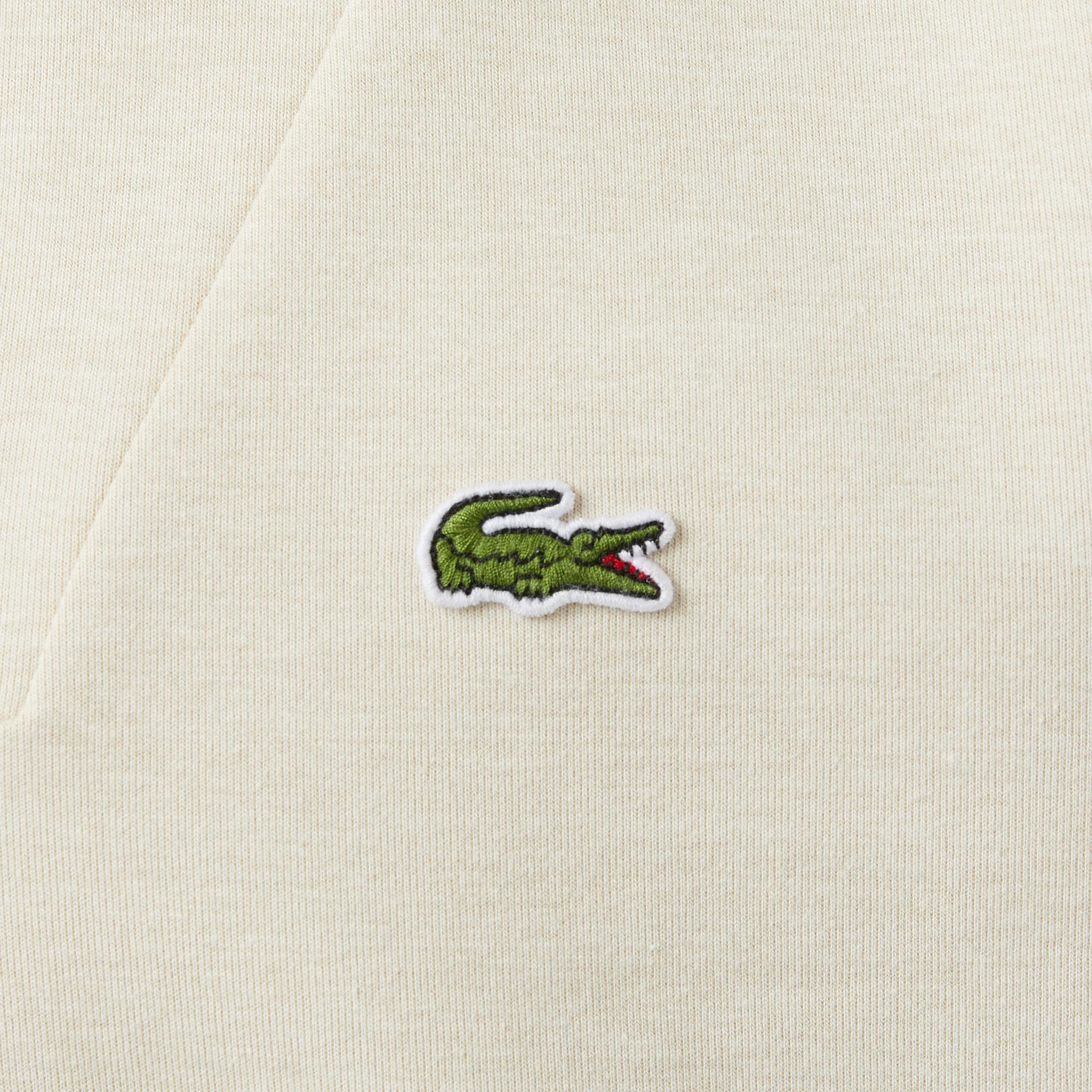 Lacoste Erkek Classic Fit Yarım Fermuarlı Krem Sweatshirt