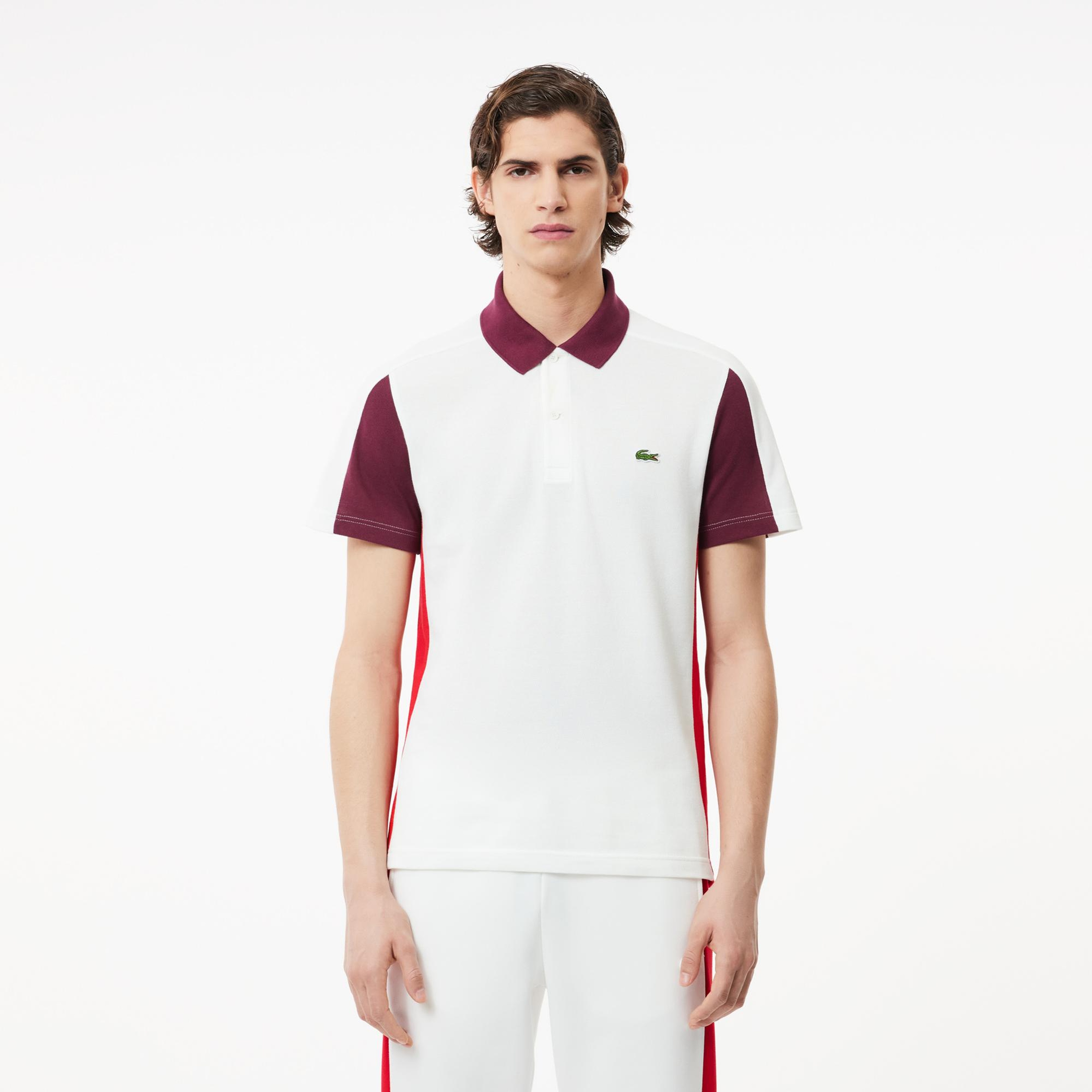 Lacoste Erkek Regular Fit Renk Bloklu Beyaz Polo