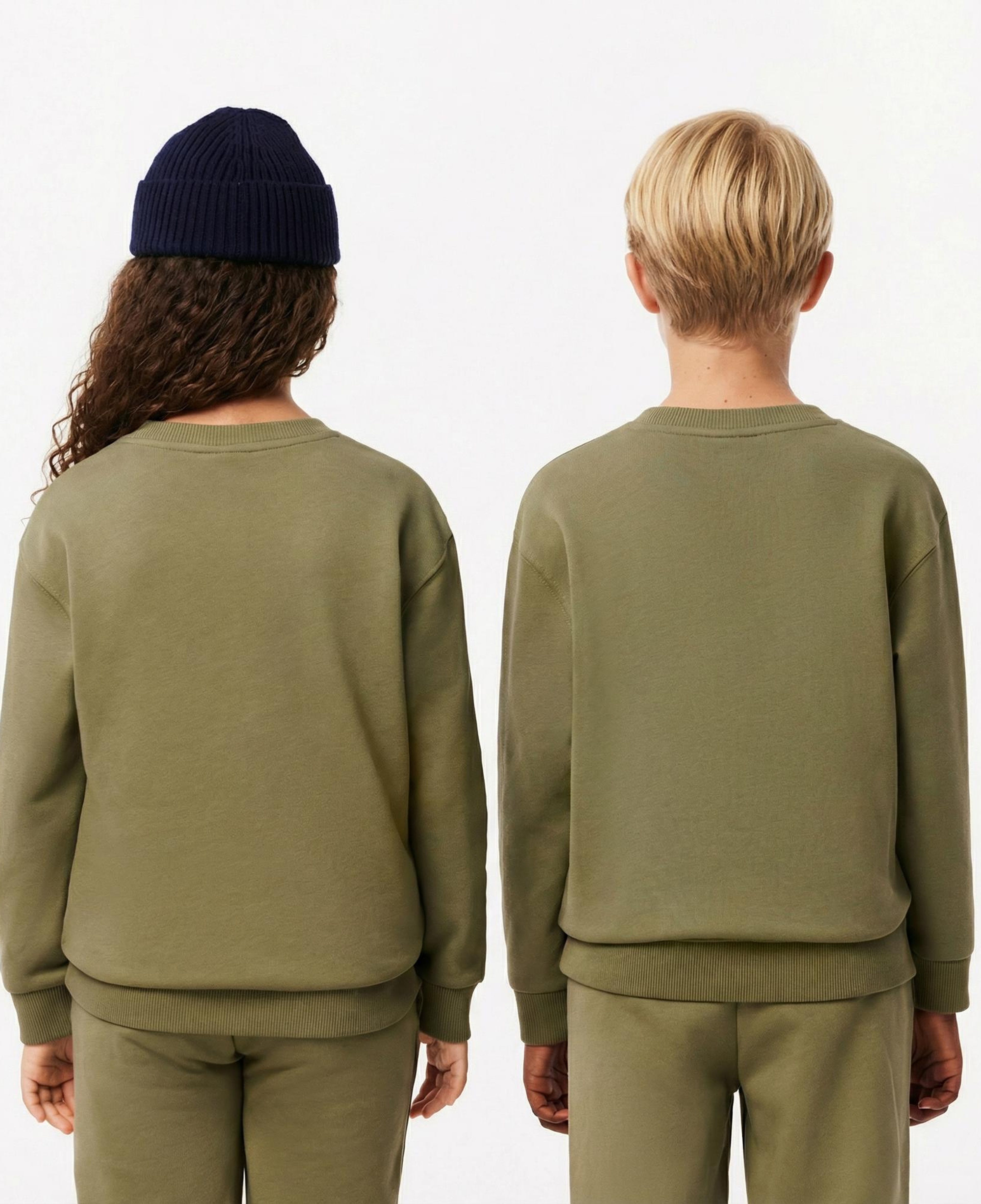 Lacoste Çocuk Bisiklet Yaka Baskılı Haki Sweatshirt