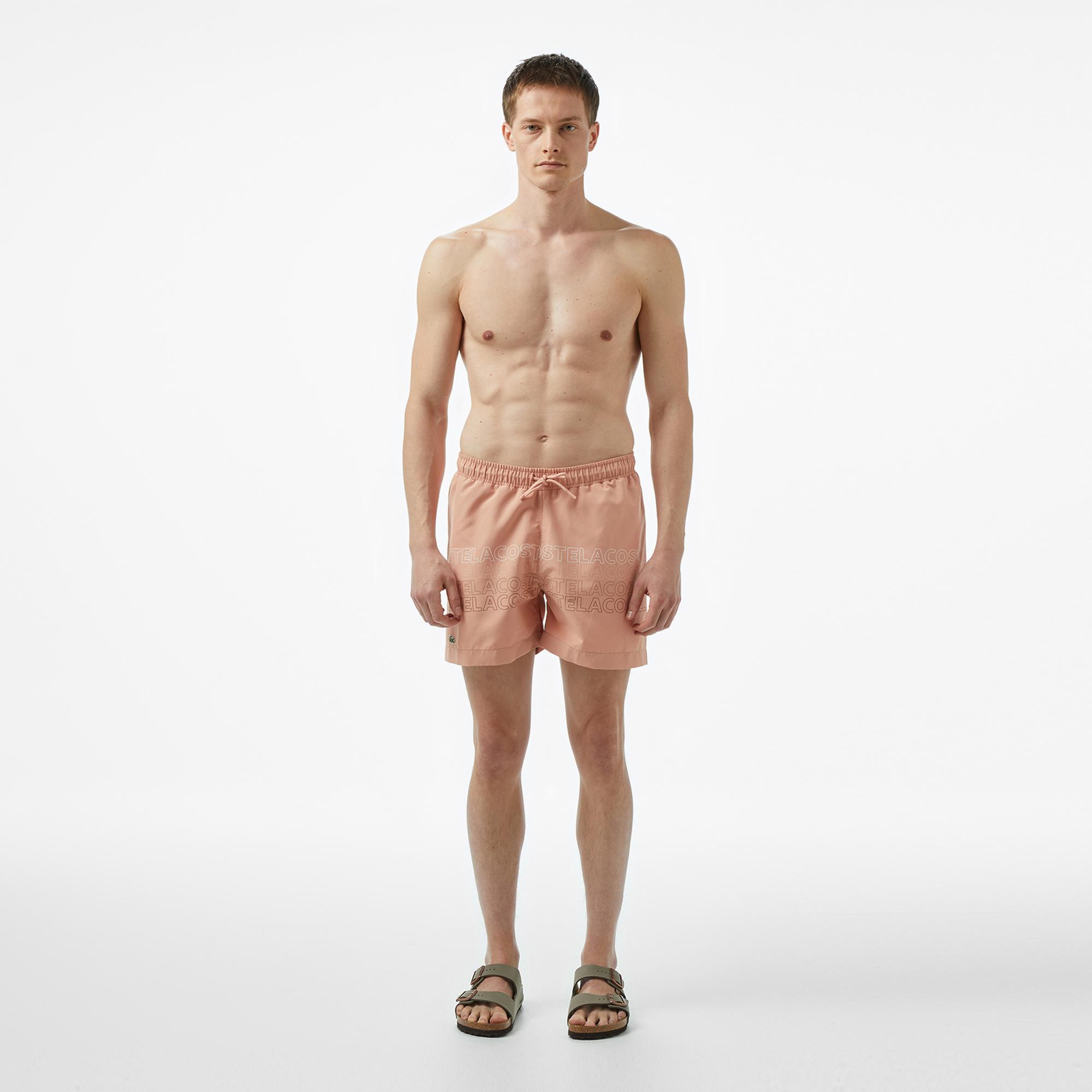 Lacoste Erkek Regular Fit Baskılı Bej Mayo