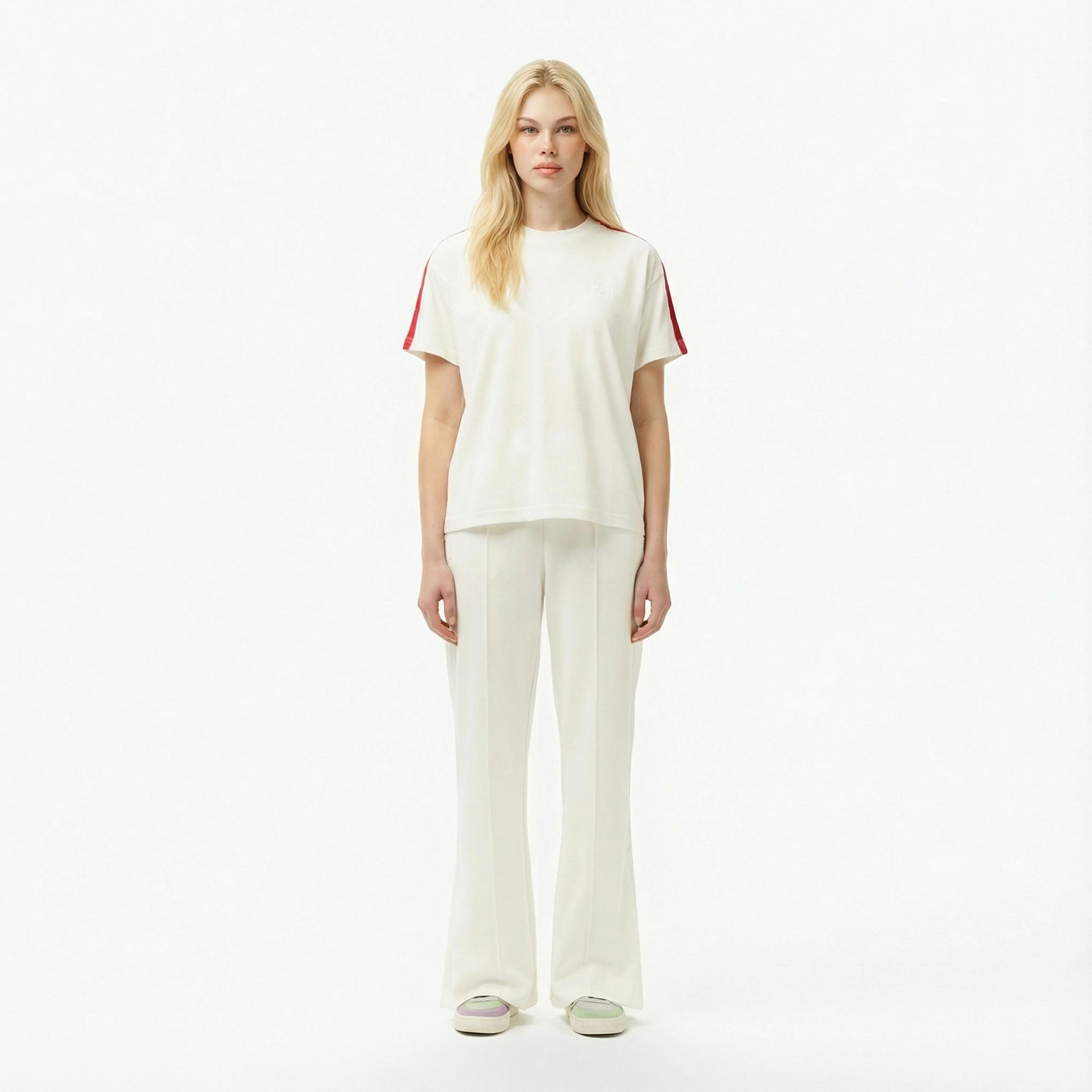 Lacoste Kadın Bisiklet Yaka Beyaz T-Shirt