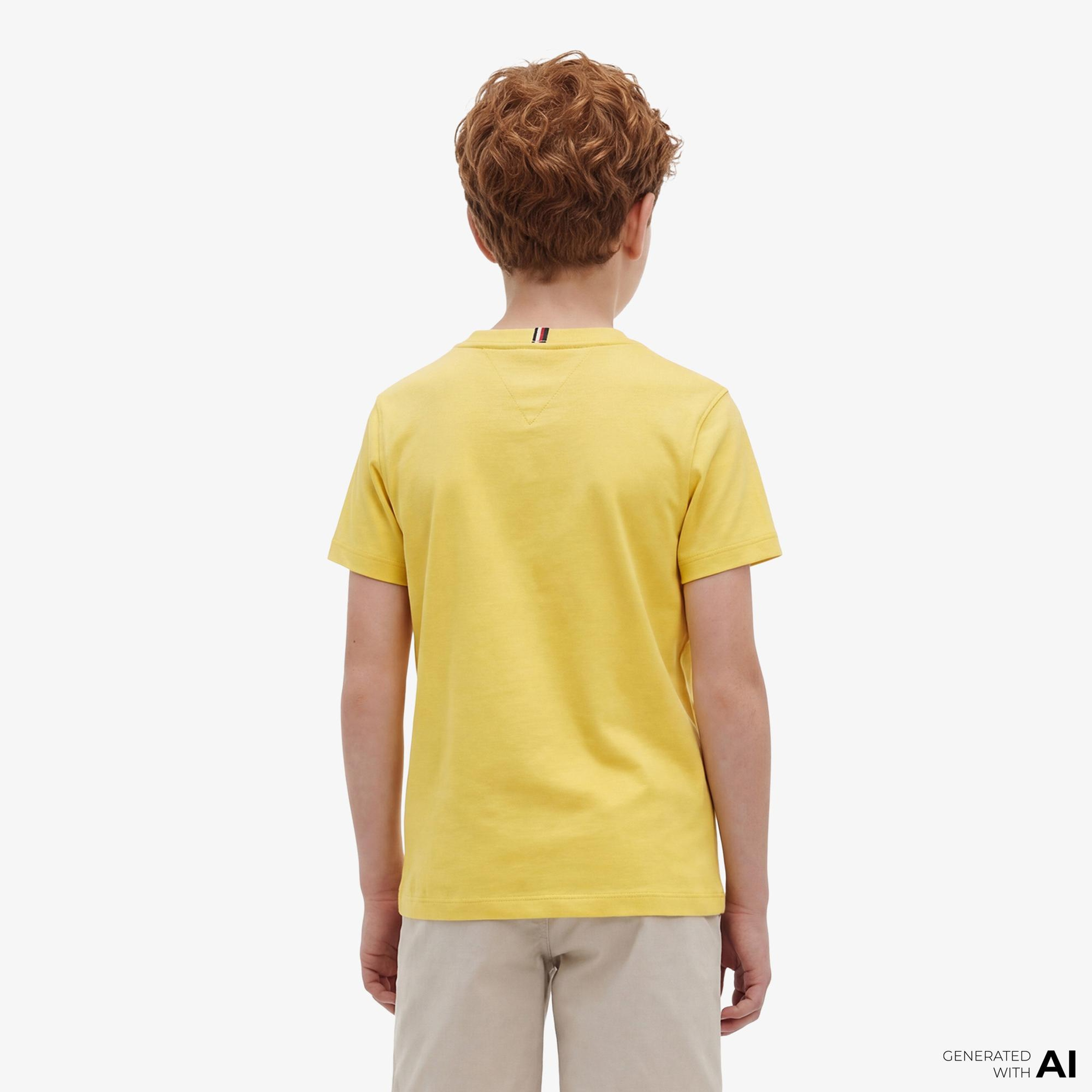 Tommy Hilfiger Essentials Çocuk Sarı Crop T-Shirt