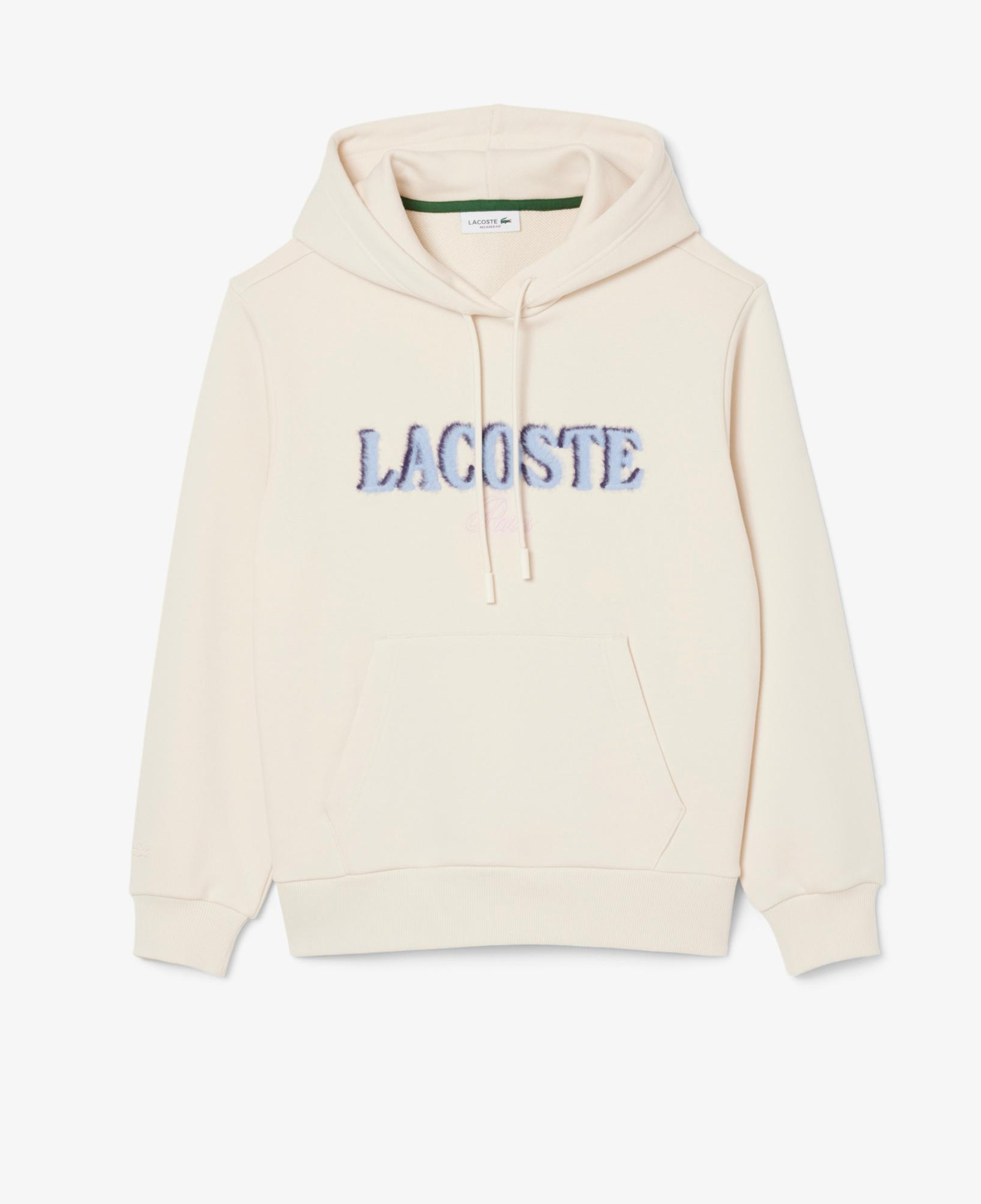Lacoste Kadın Relaxed Fit Kapüşonlu Baskılı Krem Sweatshirt