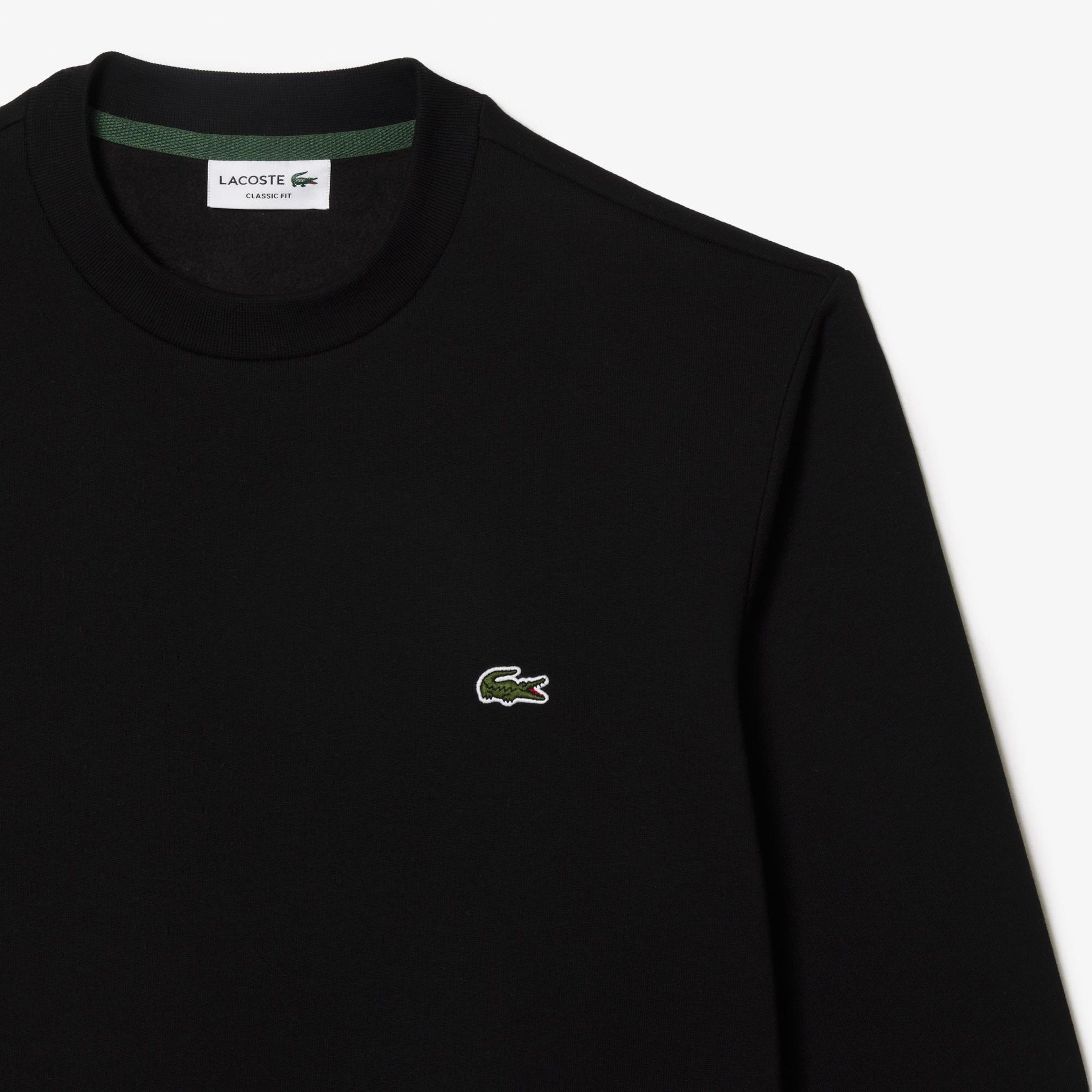 Erkek Classic Fit Bisiklet Yaka Organik Pamuk Siyah Sweatshirt