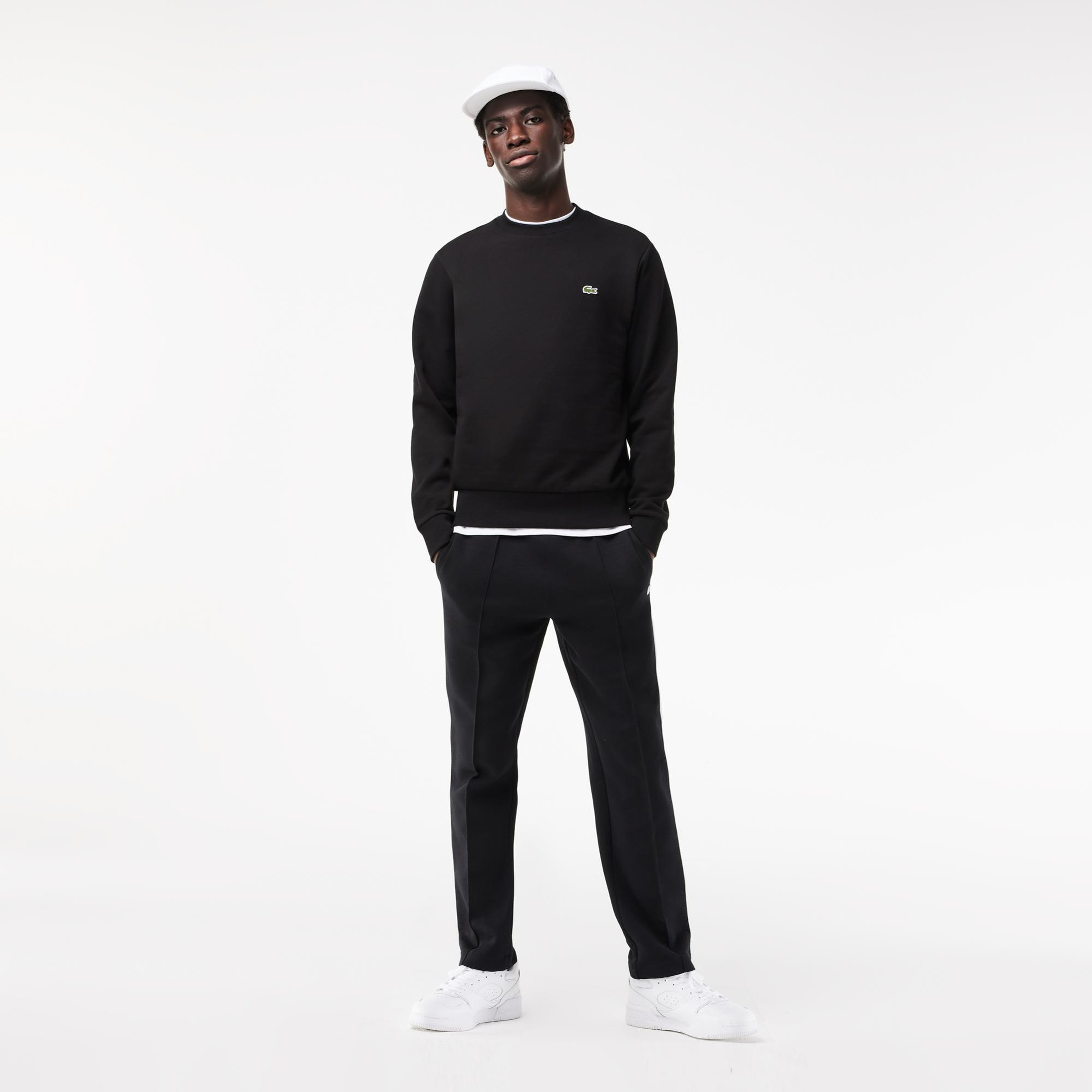 Erkek Classic Fit Bisiklet Yaka Organik Pamuk Siyah Sweatshirt