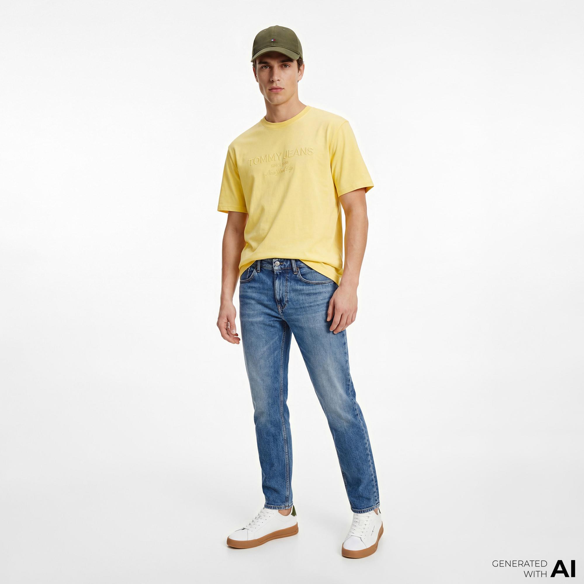 Tommy Hilfiger New Classics Erkek Sarı T-Shirt