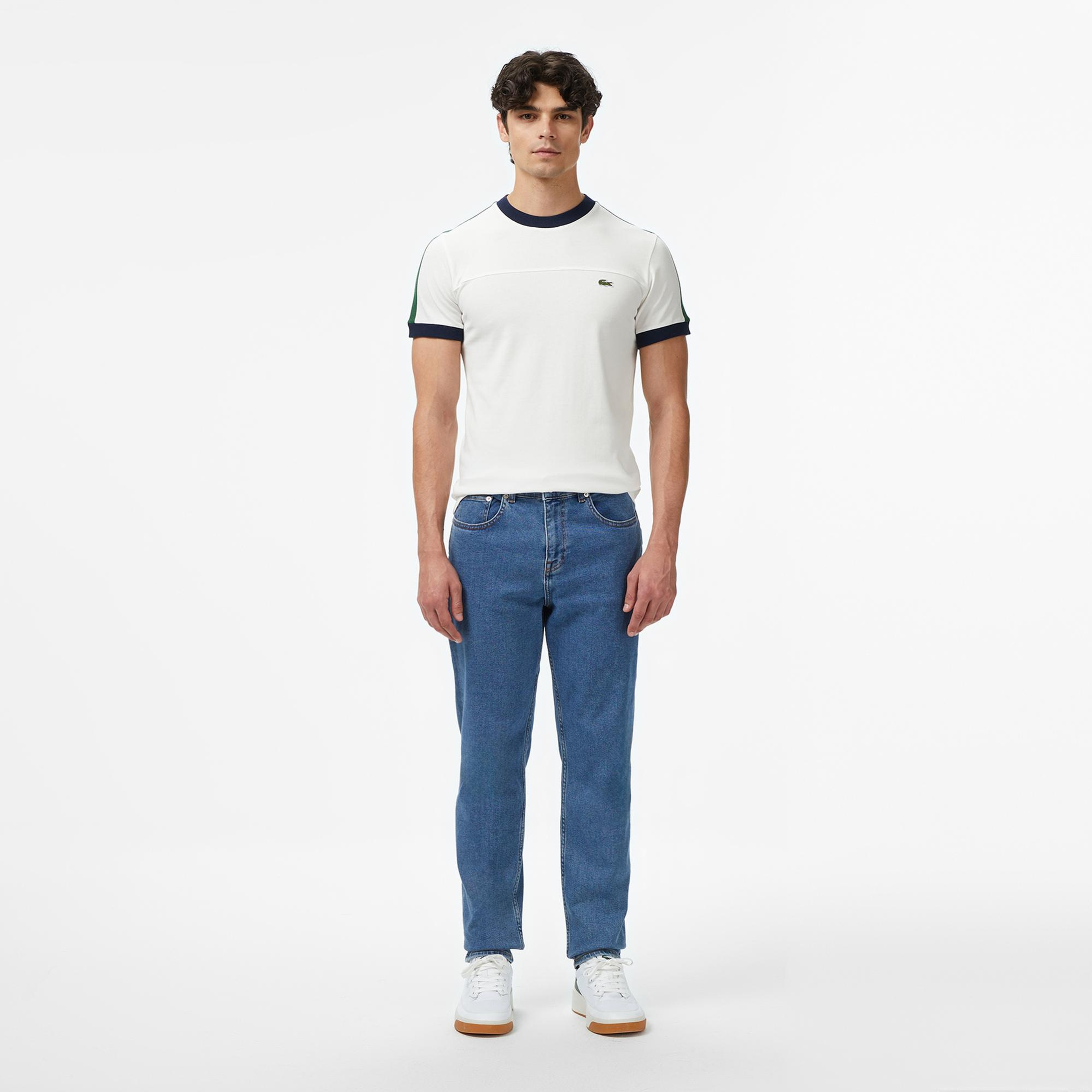 Lacoste Erkek Regular Fit Bisiklet Yaka Beyaz T-Shirt