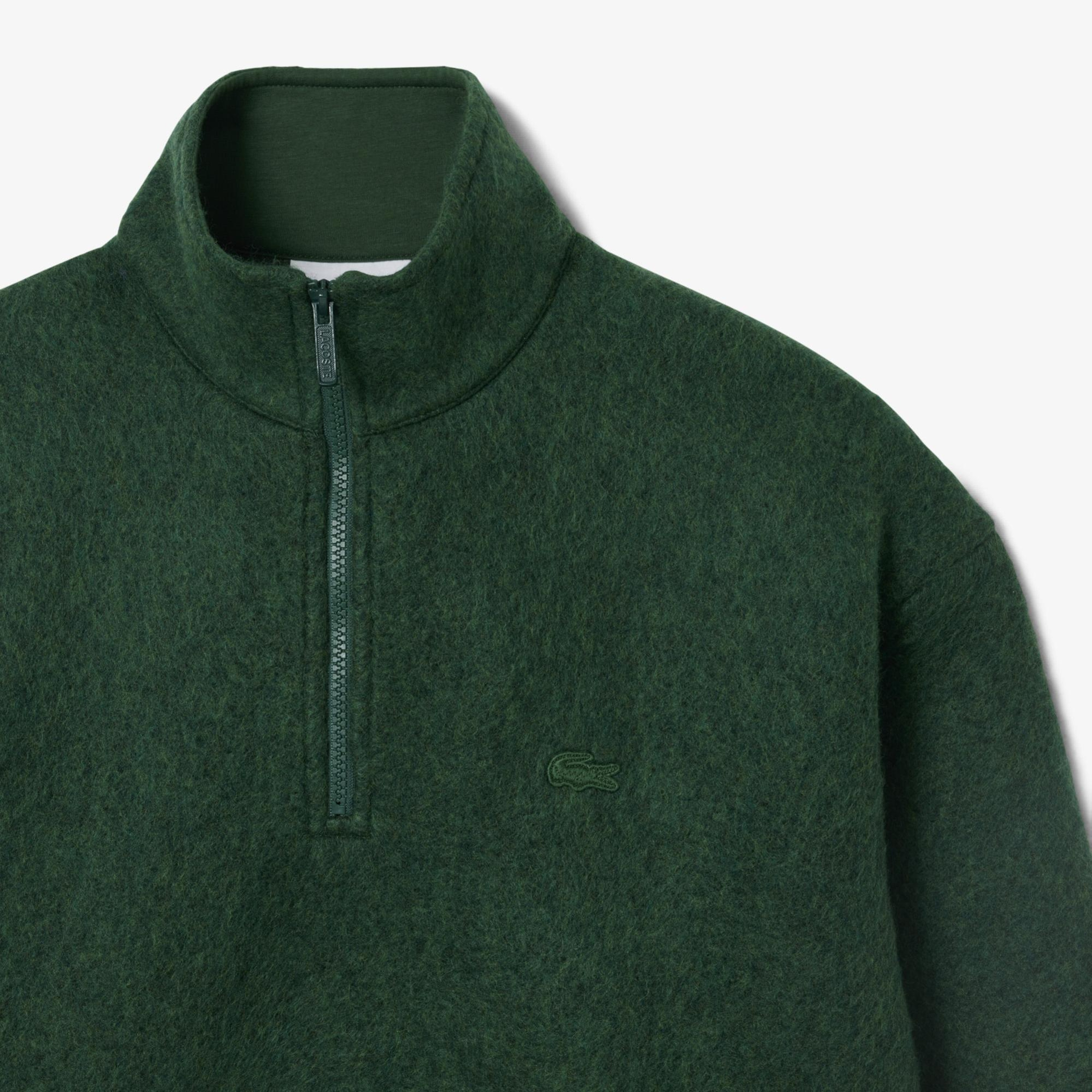 Lacoste Erkek Loose Fit Yarım Fermuarlı Yeşil Sweatshirt