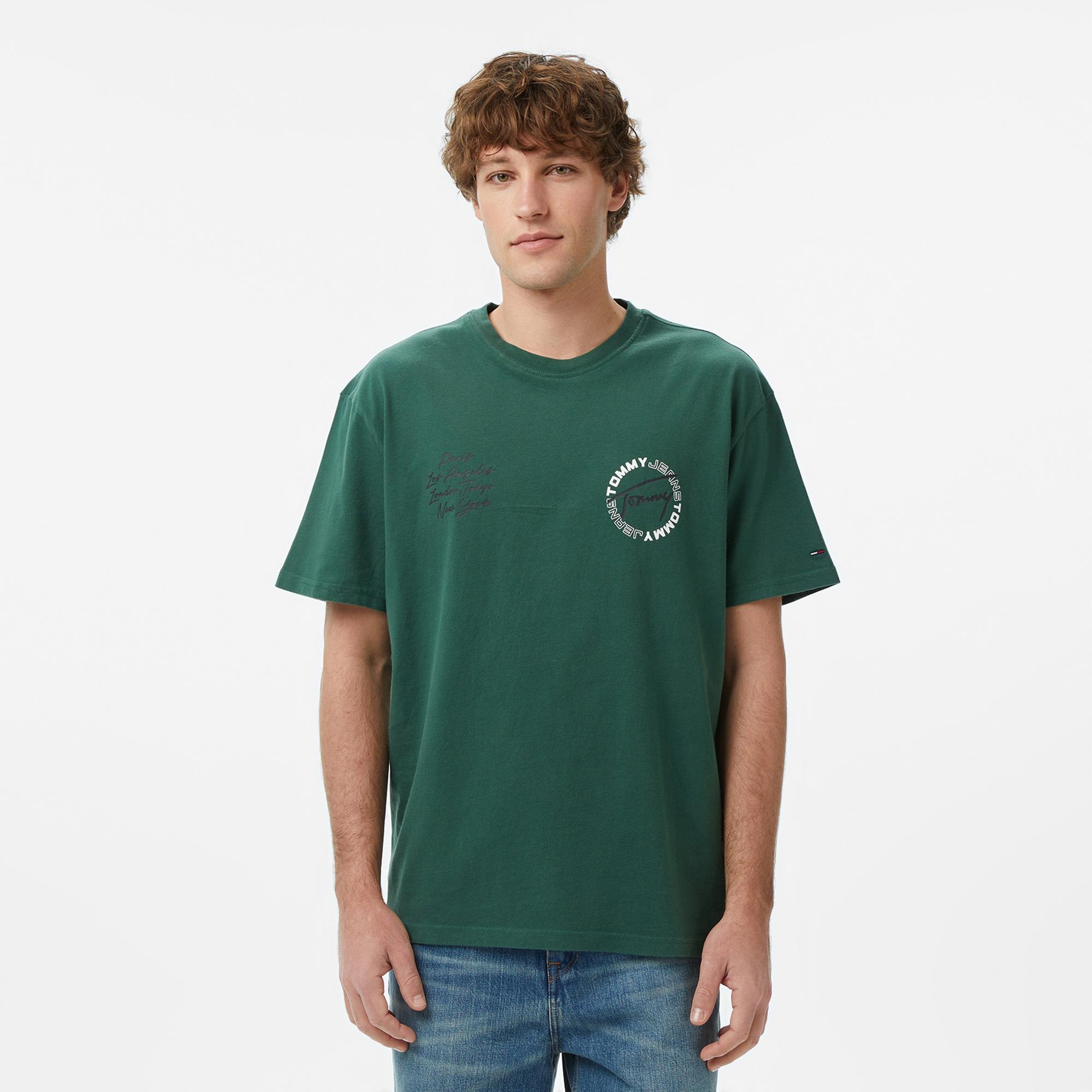 Tommy Hilfiger Signature Erkek Yeşil T-Shirt