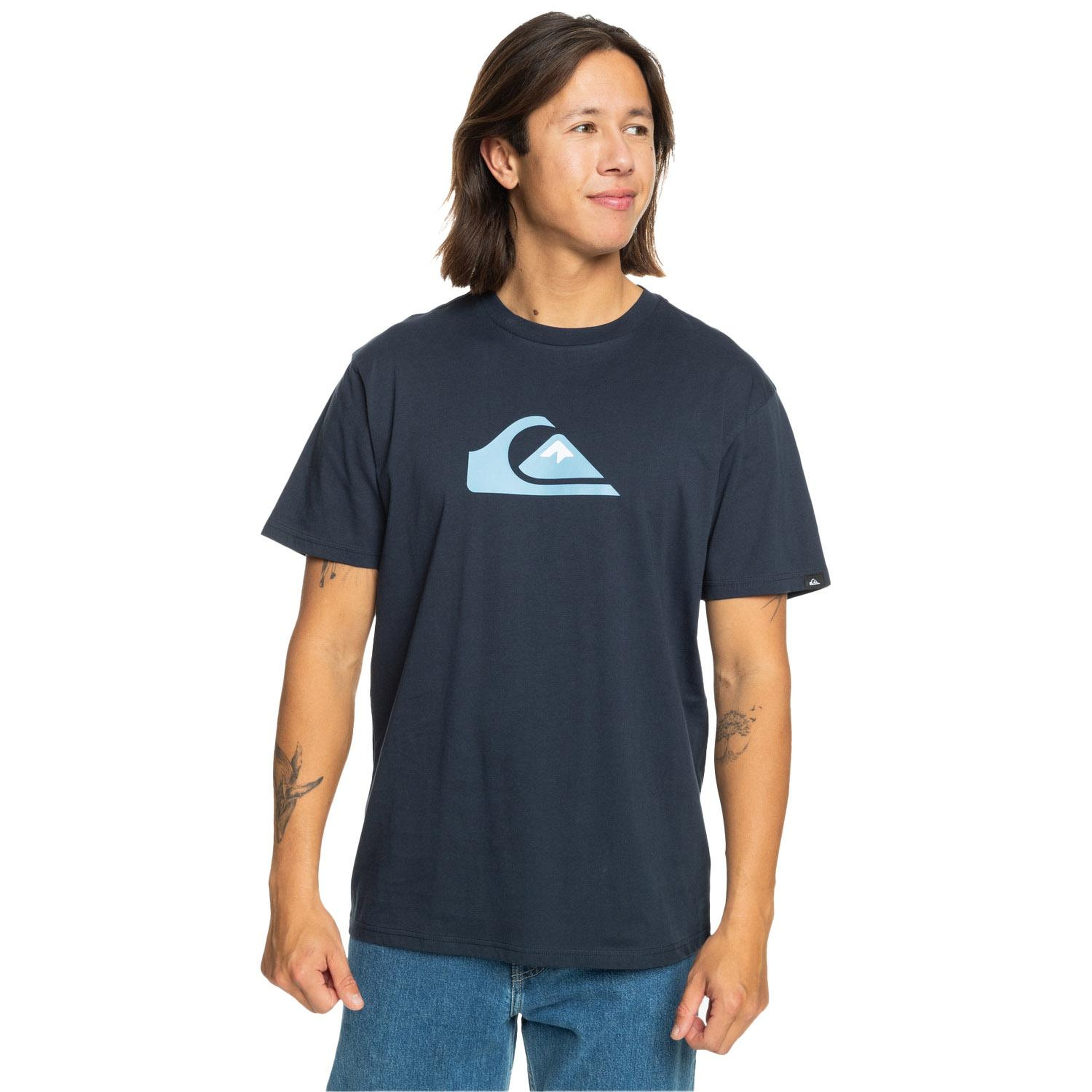 Quiksilver Comp Logo Erkek Mavi Tişört
