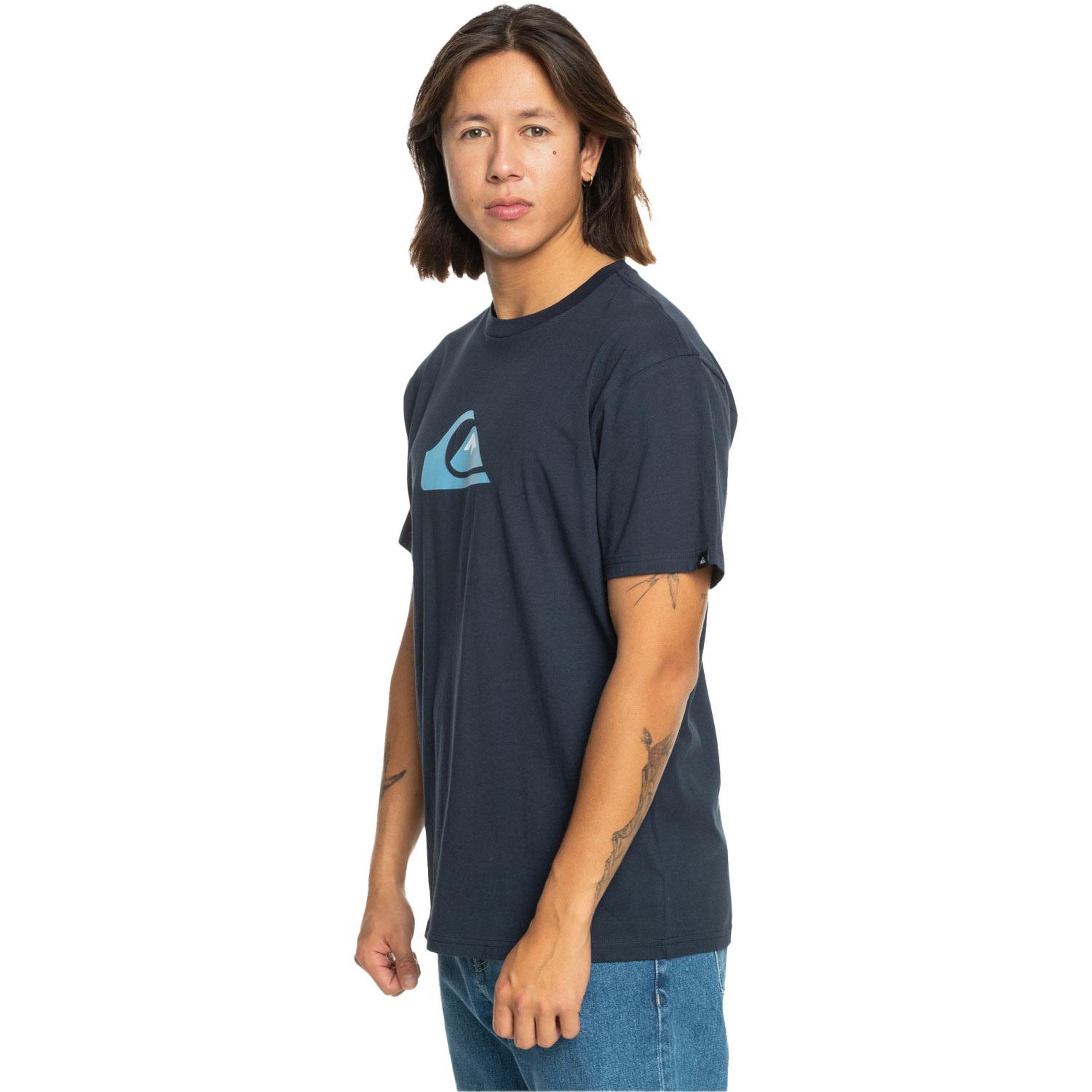 Quiksilver Comp Logo Erkek Mavi Tişört