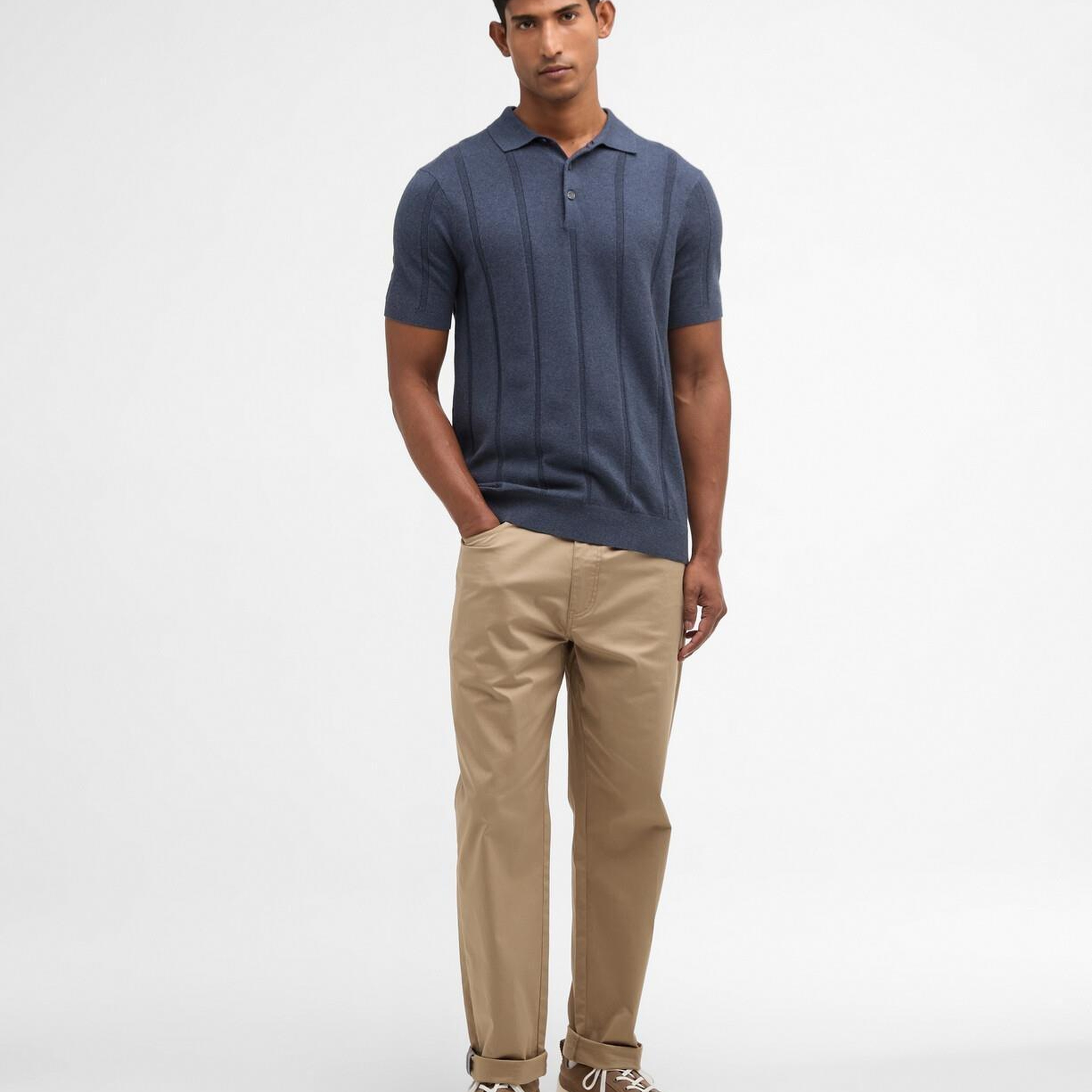 Barbour Wellburn Knitted Triko Polo Yaka