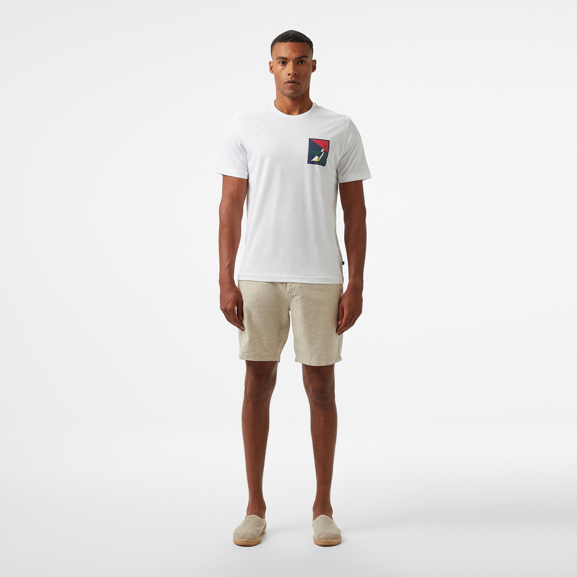 Nautica Erkek Beyaz Regular Fit T-Shirt