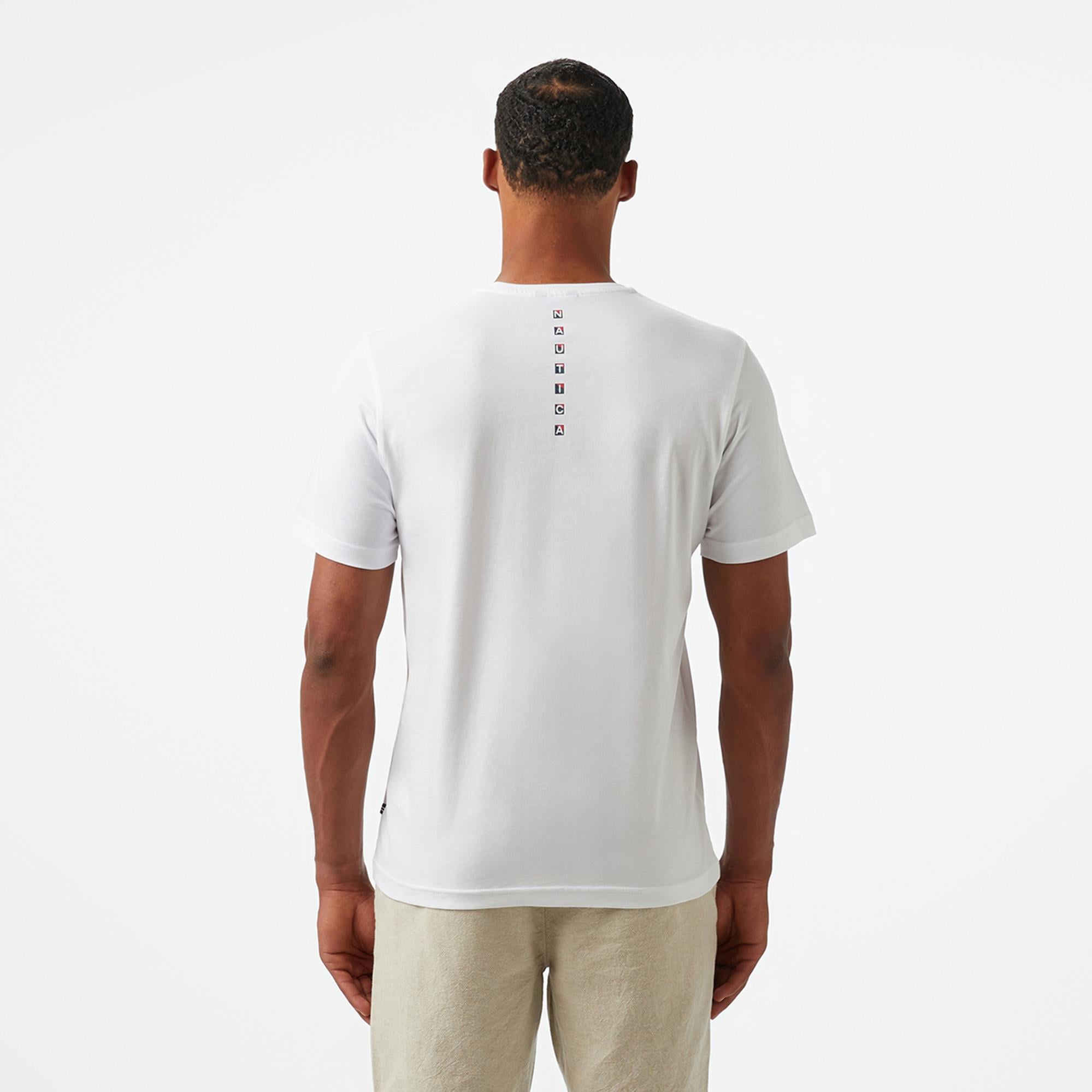 Nautica Erkek Beyaz Regular Fit T-Shirt