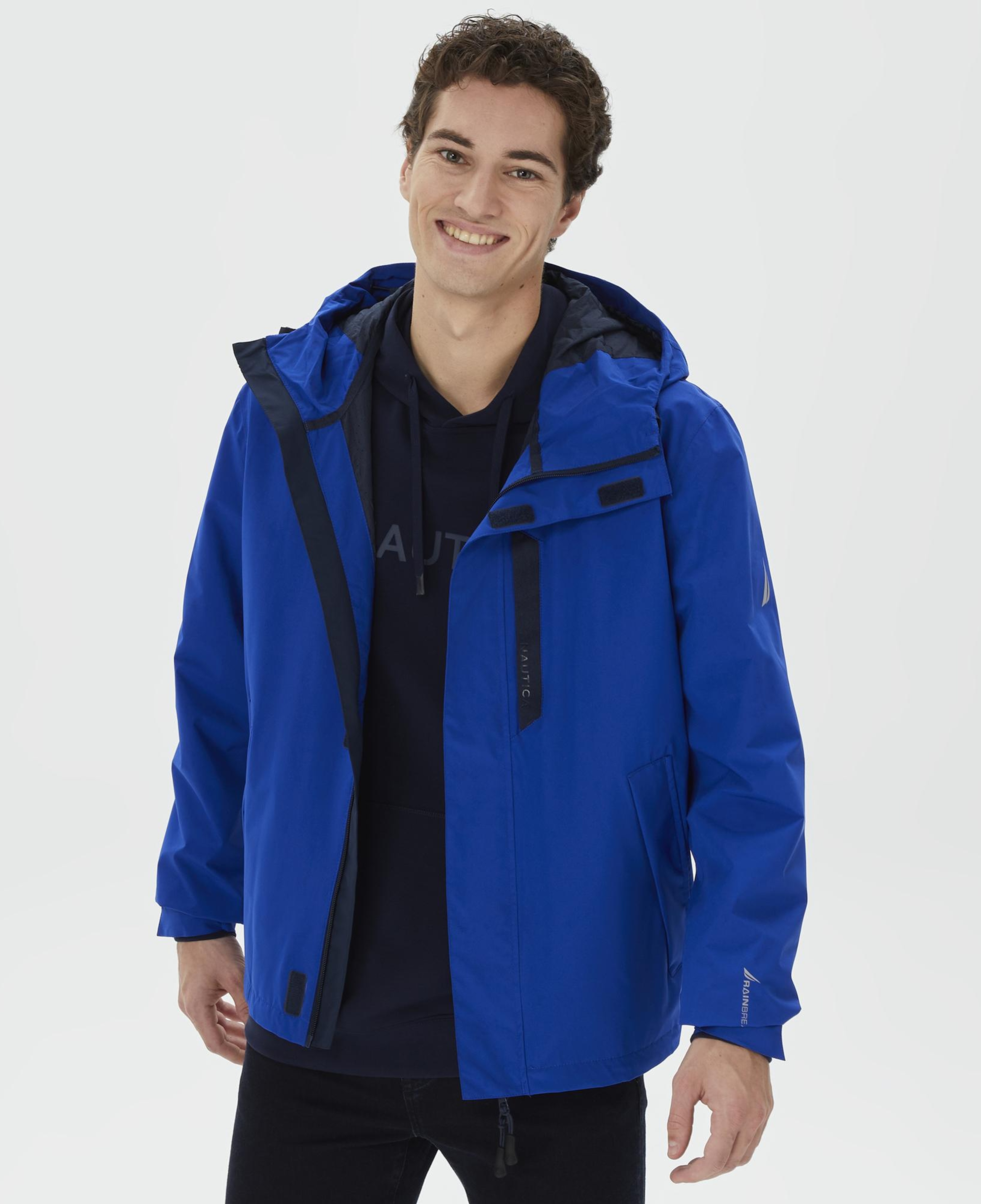 Nautica Erkek Mavi Su Kaydırma Özellikli Yağmurluk