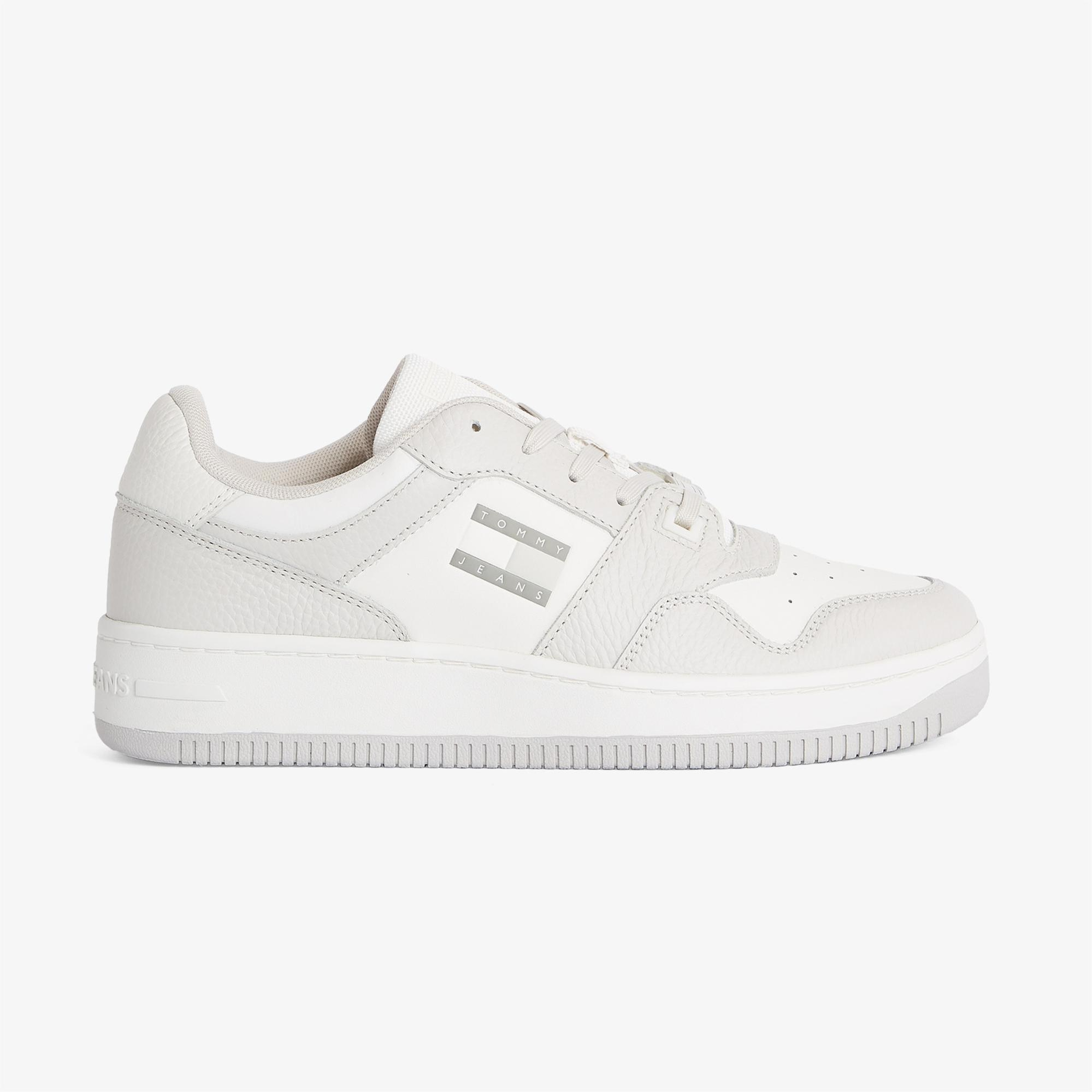 Tommy Hilfiger Retro Basket Cupsole Tumble Erkek Beyaz Sneaker