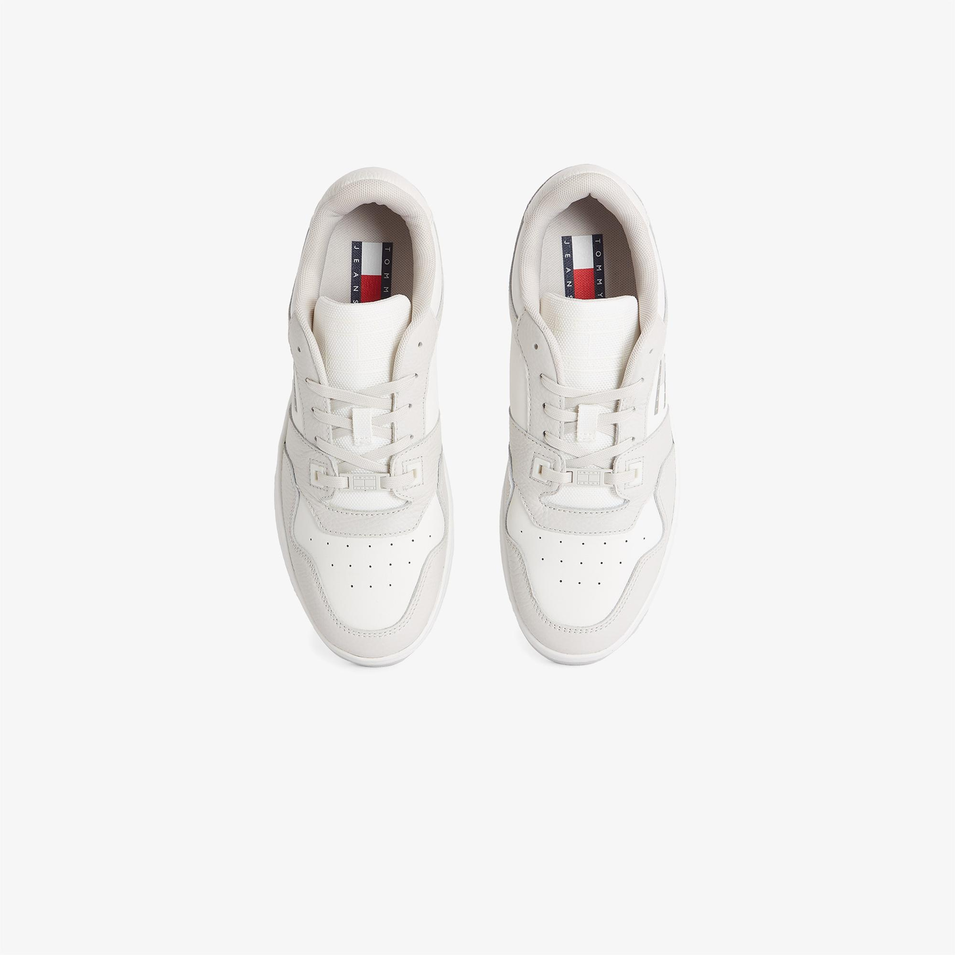 Tommy Hilfiger Retro Basket Cupsole Tumble Erkek Beyaz Sneaker
