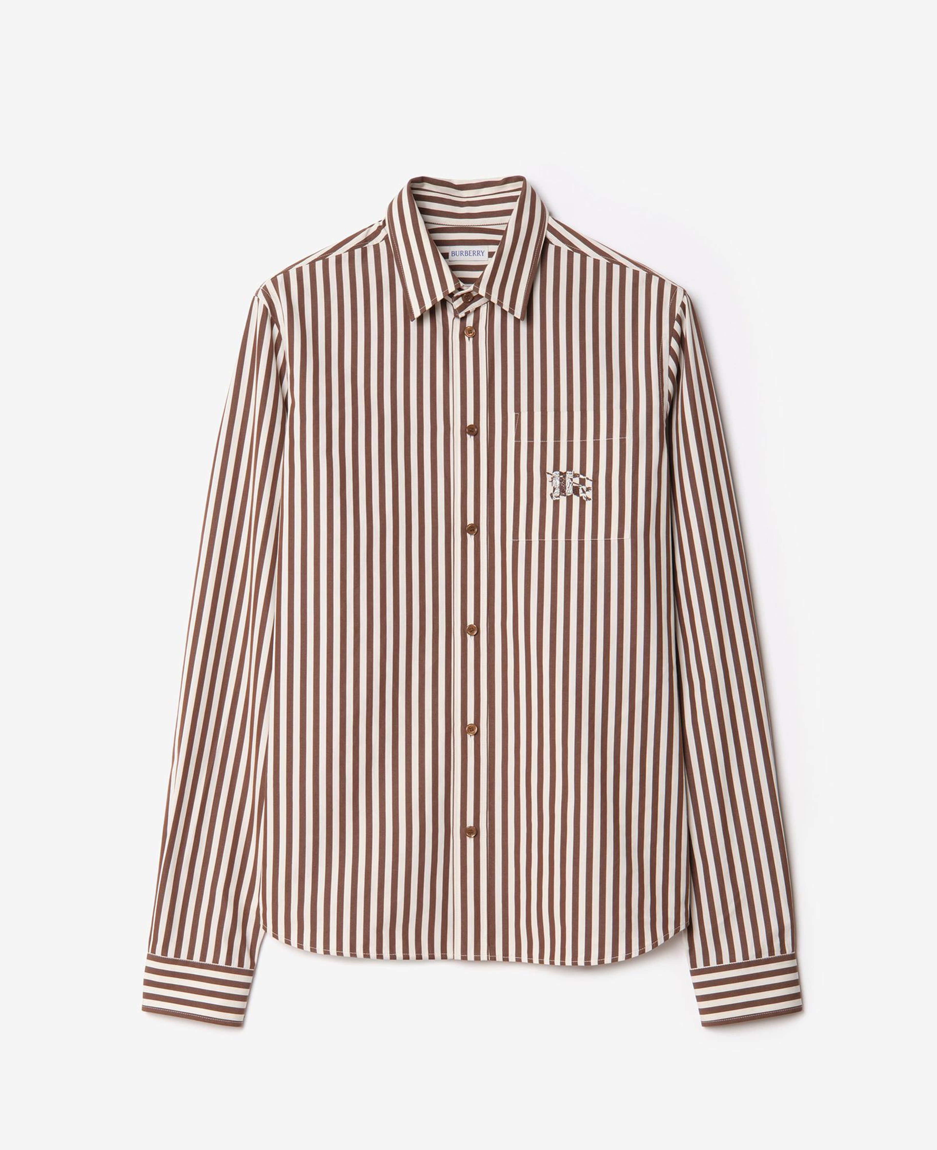 Burberry Striped Cotton Poplin Erkek Gri Gömlek