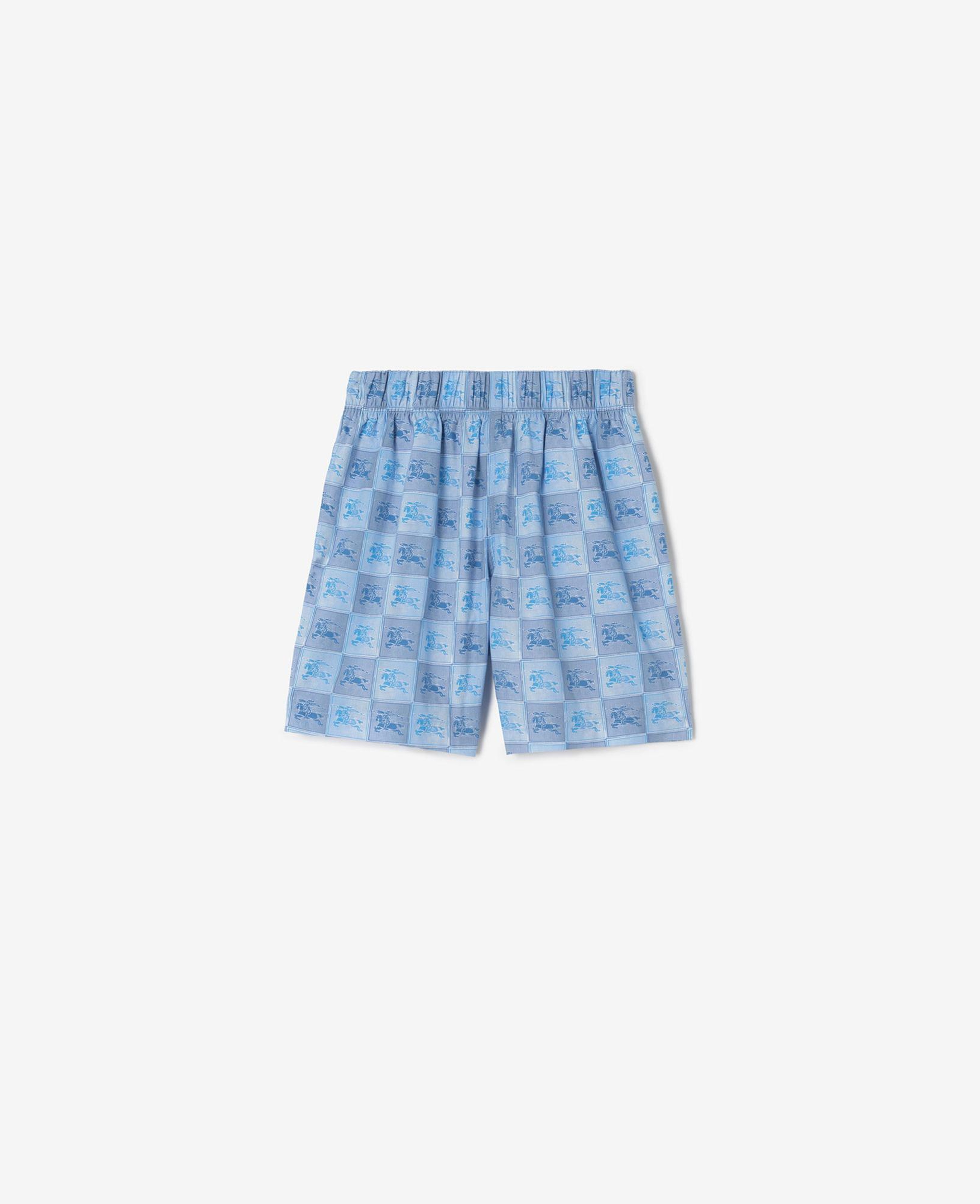 Burberry Ekd Checkerboard Cotton Çocuk Mavi Şort