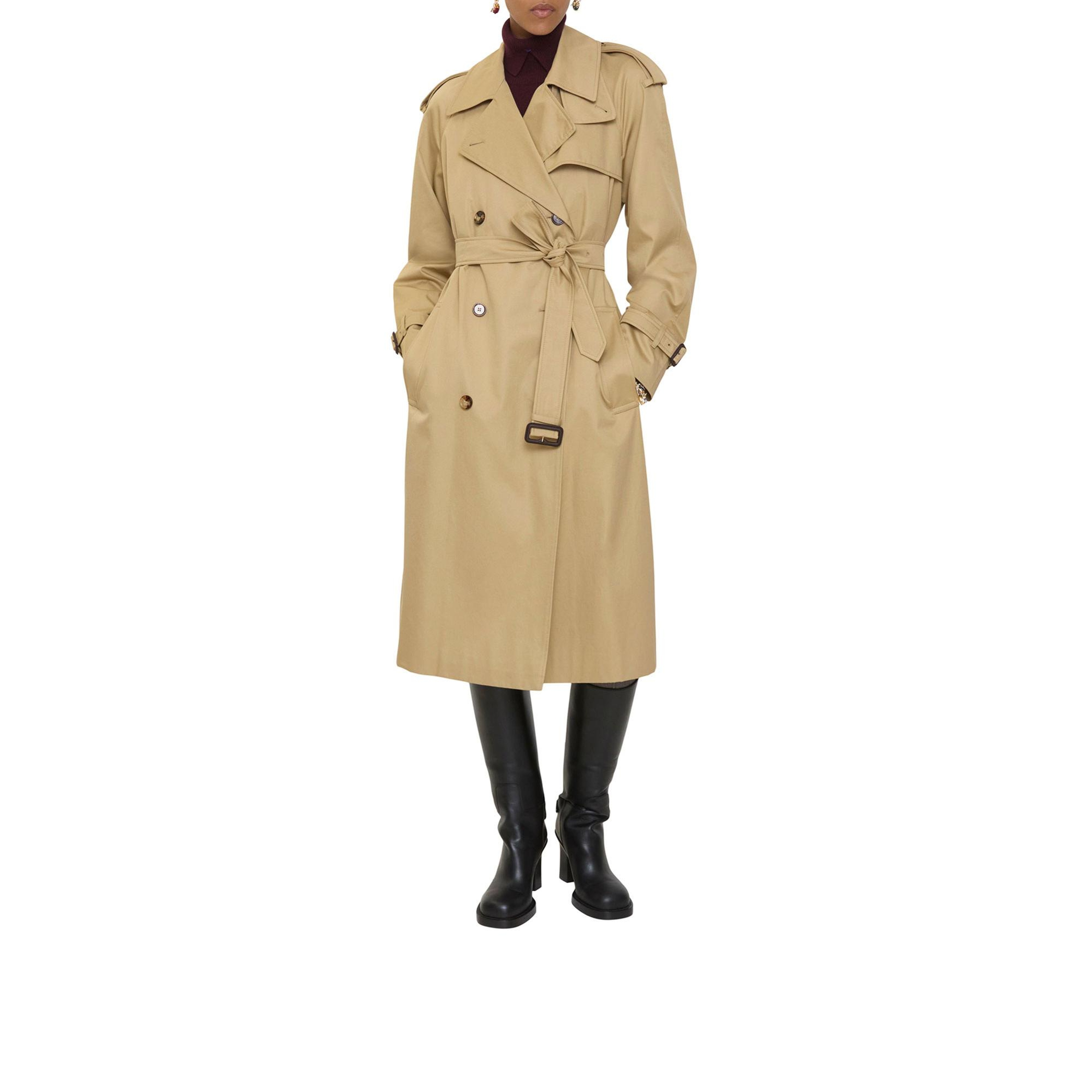 Burberry Long Castleford Kadın Bej Trençkot