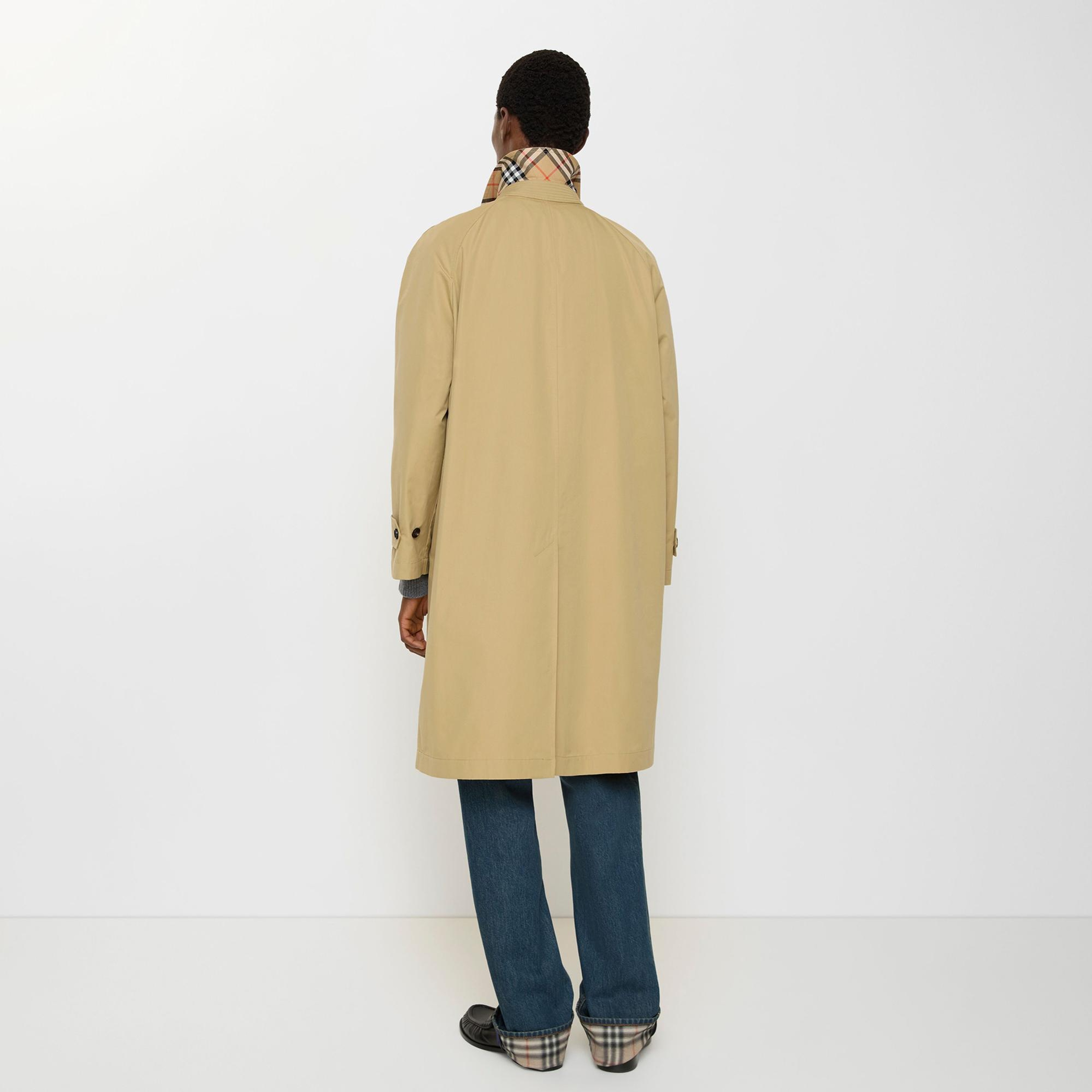 Burberry Long Cotton Car Erkek Bej Pardesü