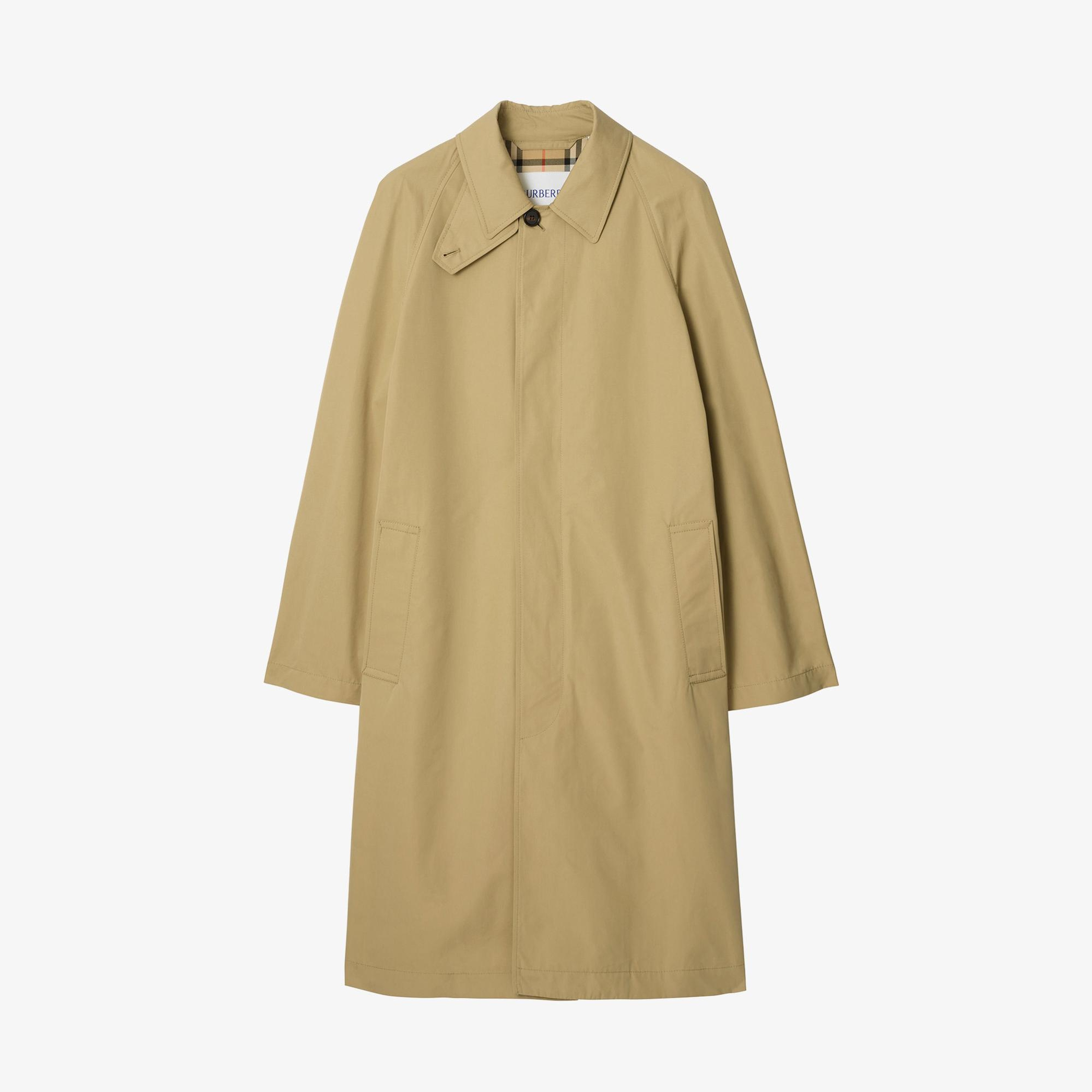 Burberry Long Cotton Car Erkek Bej Pardesü