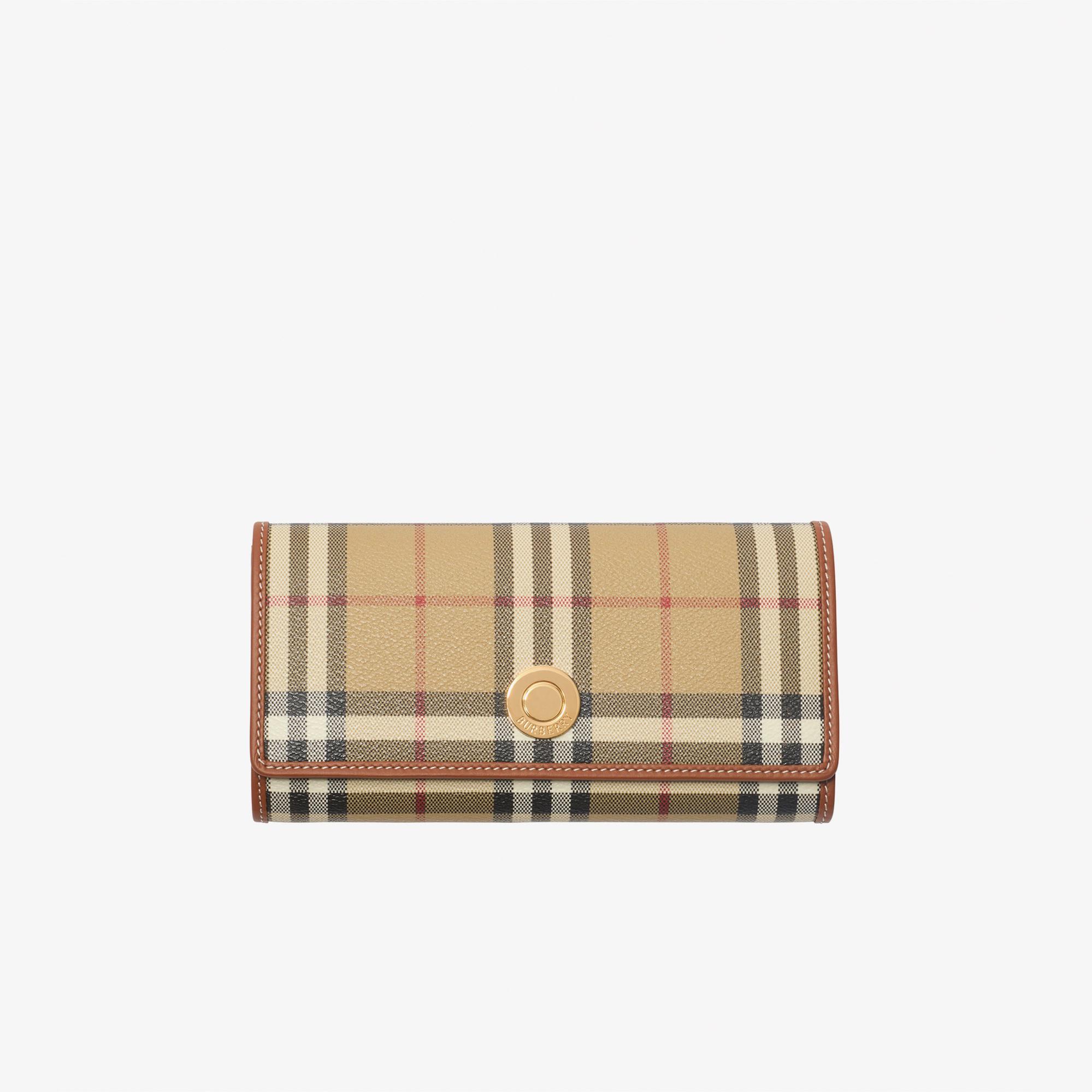 Burberry Check Continental Kadın Bej Cüzdan