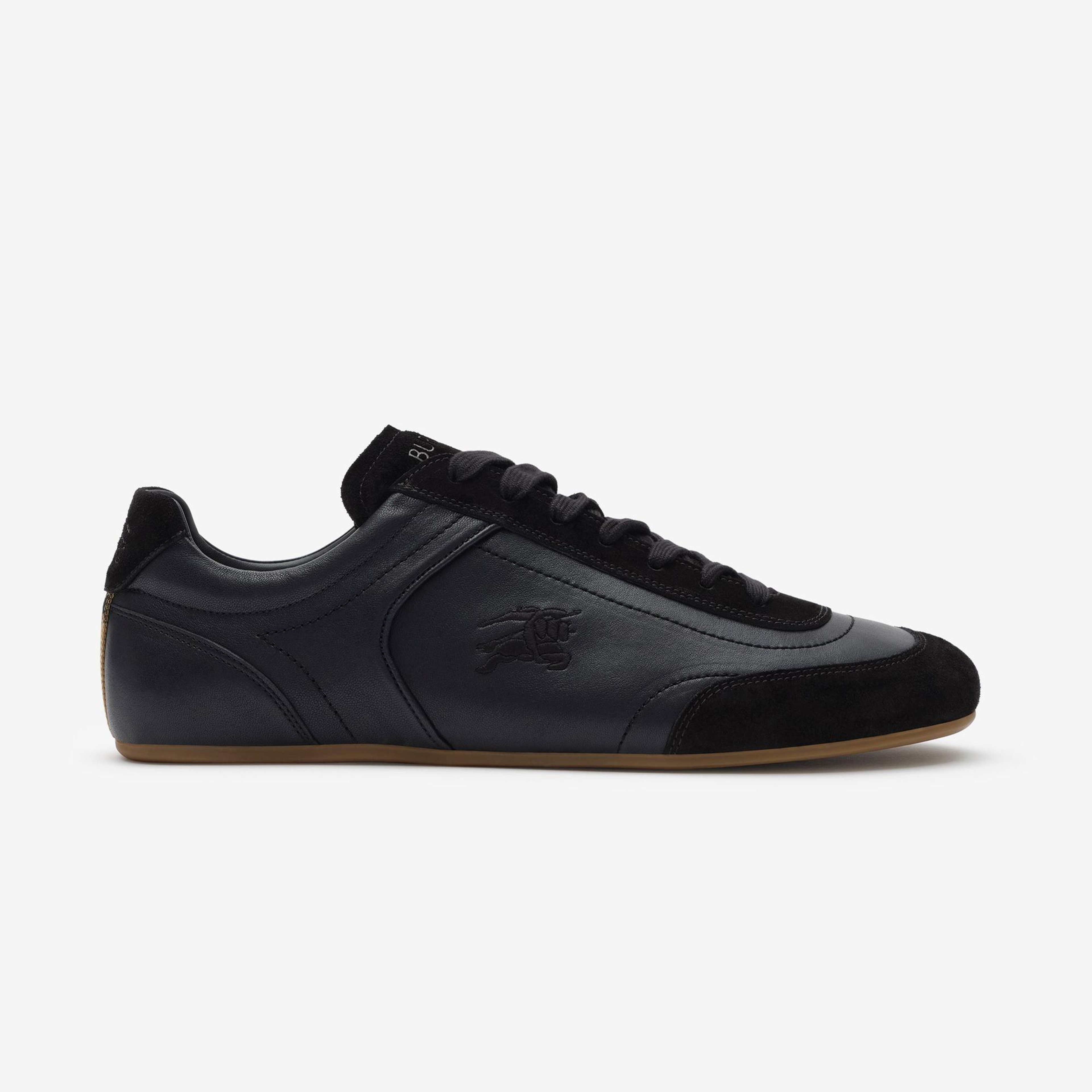Burberry Leather Knight Runner Erkek Siyah Sneaker