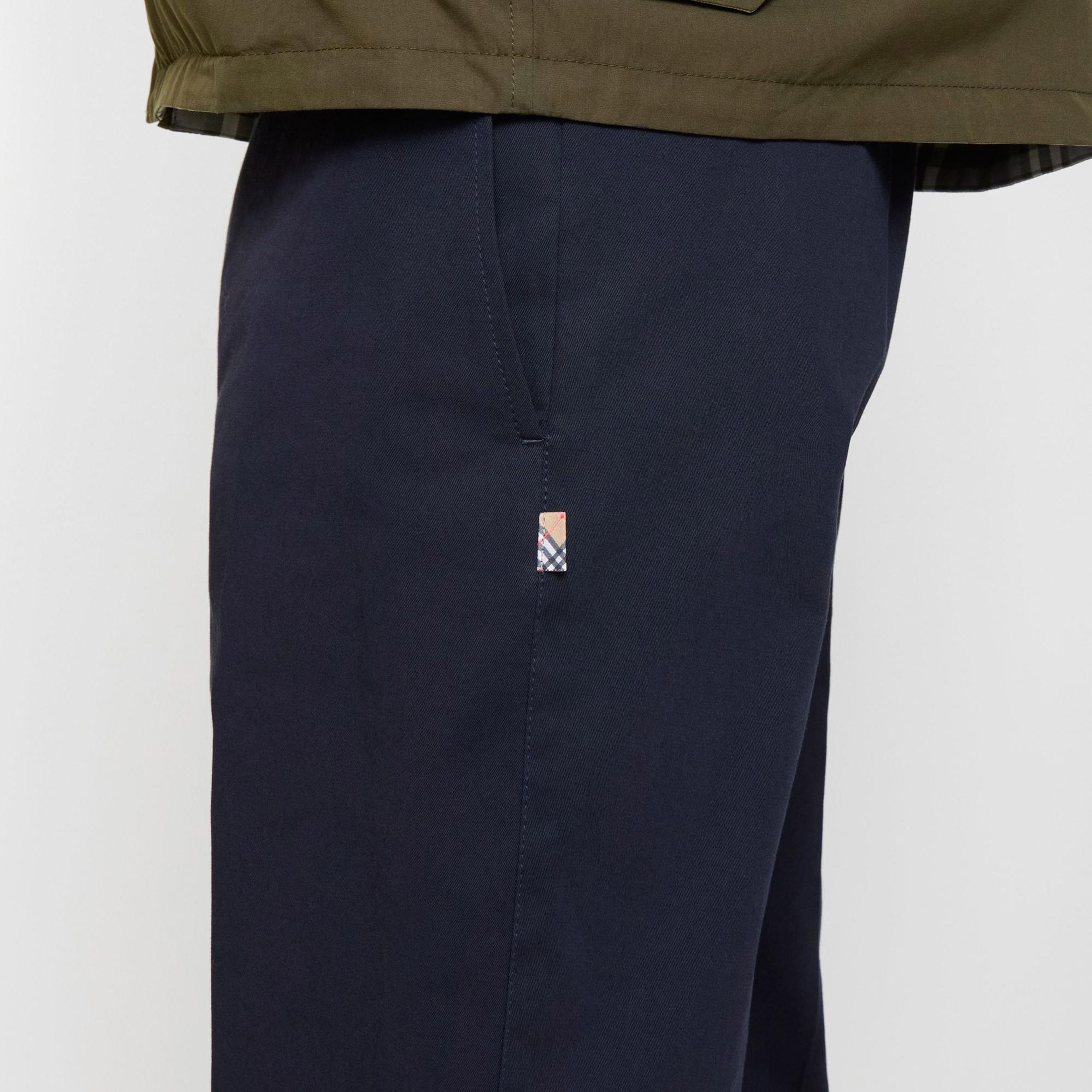 Burberry Cotton Twill Chinos Erkek Lacivert Pantolon